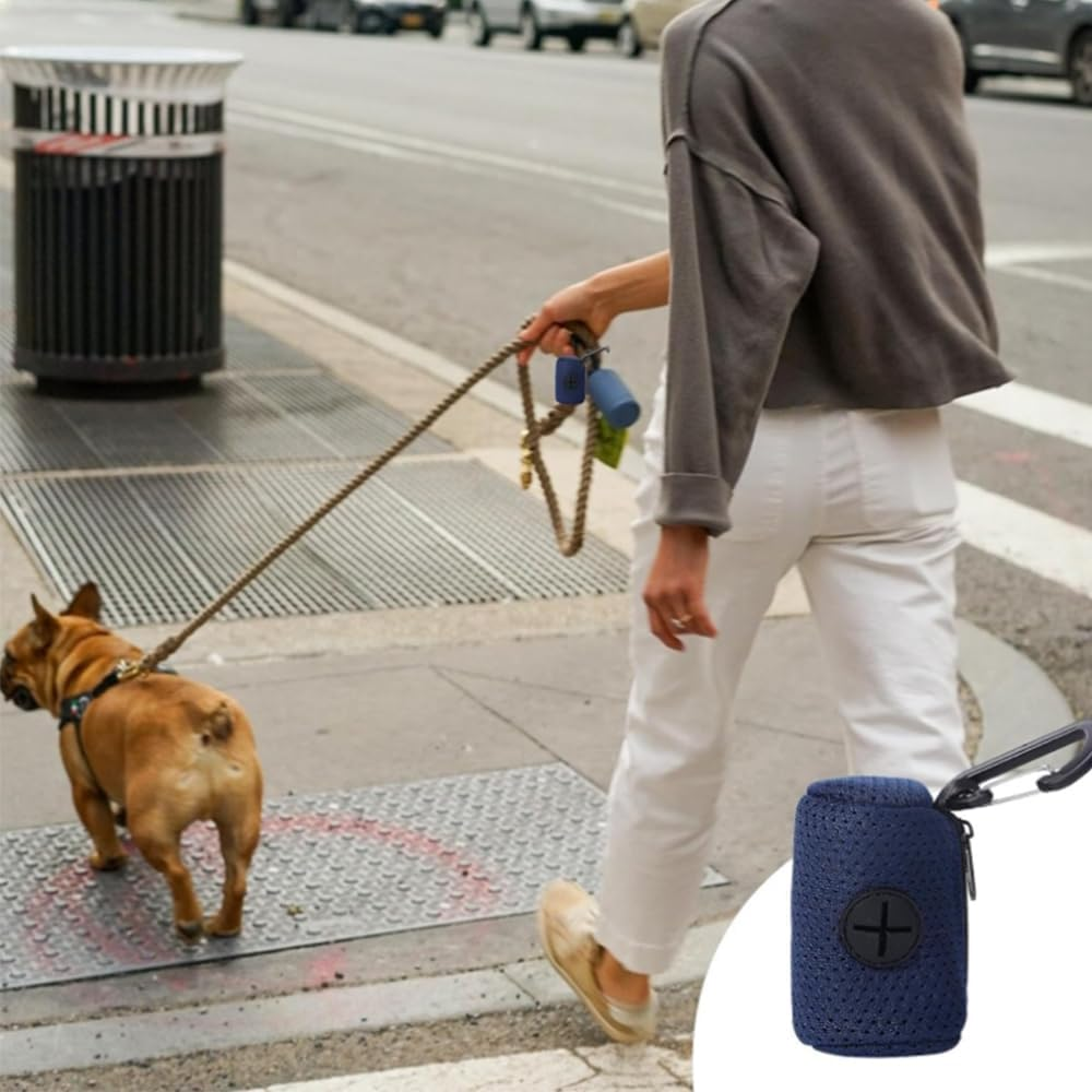 DWYYWSM Dog Poop Bags Dispenser - Mesh Fabric Attachment Dog Waste Bag Holder with Zipper, Hangable Pet Supplies, Large Capacity Dog Bag Dispenser image number 4