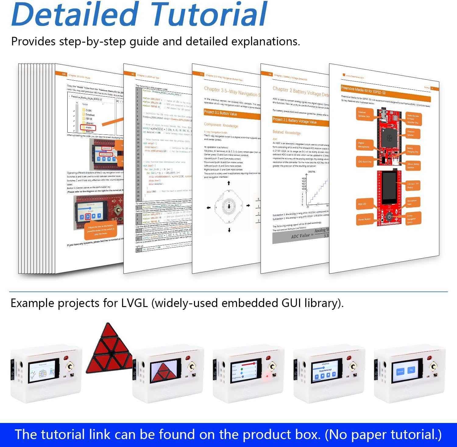 Freenove Media Kit for ESP32-S3 ESP32 S3 CAM 1.14 Inch Screen, Supporting Openai/Xiaozhiai, Dual-Core 32-Bit 240 Mhz Microcontroller Camera Wireless, Speaker Microphone, Tutorial Code image number 1