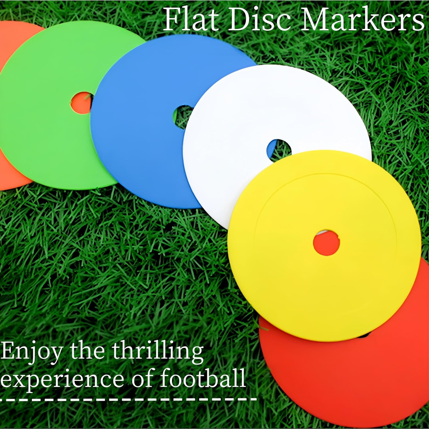10 Pack Spot Markers Flat Disc Markers Poly Vinyl Spot Markers Non- Spots Markers Agility Markers Floor Dots Football Basketball Sports Speed Agility Training Markers for Sports Training image number 5