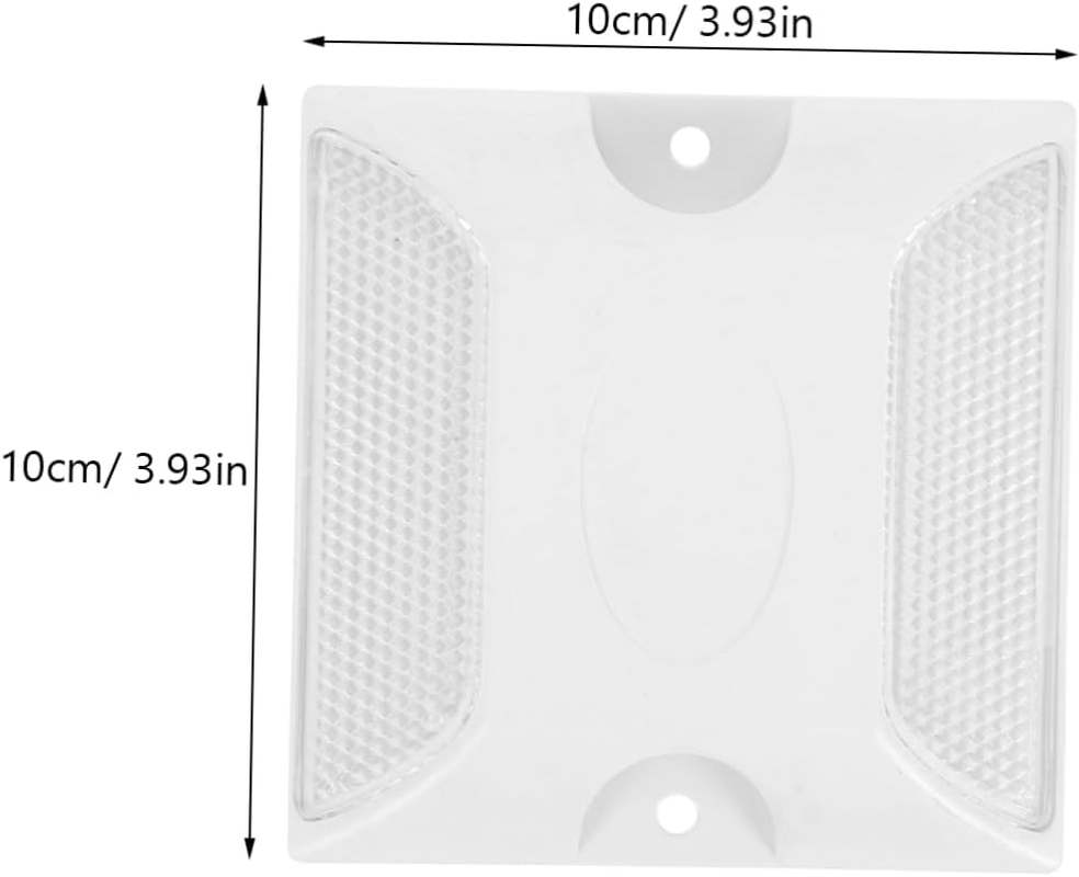 ULTECHNOVO 4 Pack White Raised Road Reflectors Emergency Driveway Markers Sturdy Abs Material Pavement Safety Sign - White image number 4