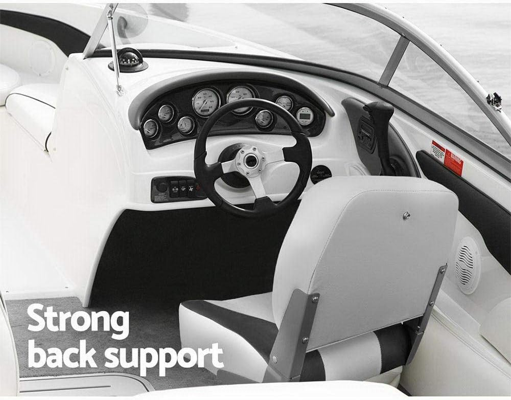 Seamanship Boat Seats, Set of 2 Folding Seat Swivel Chair Floor Chairs Marine Seating Fishing Outdoor Accessories, All Weather Conditions Stainless Steel Grey image number 5