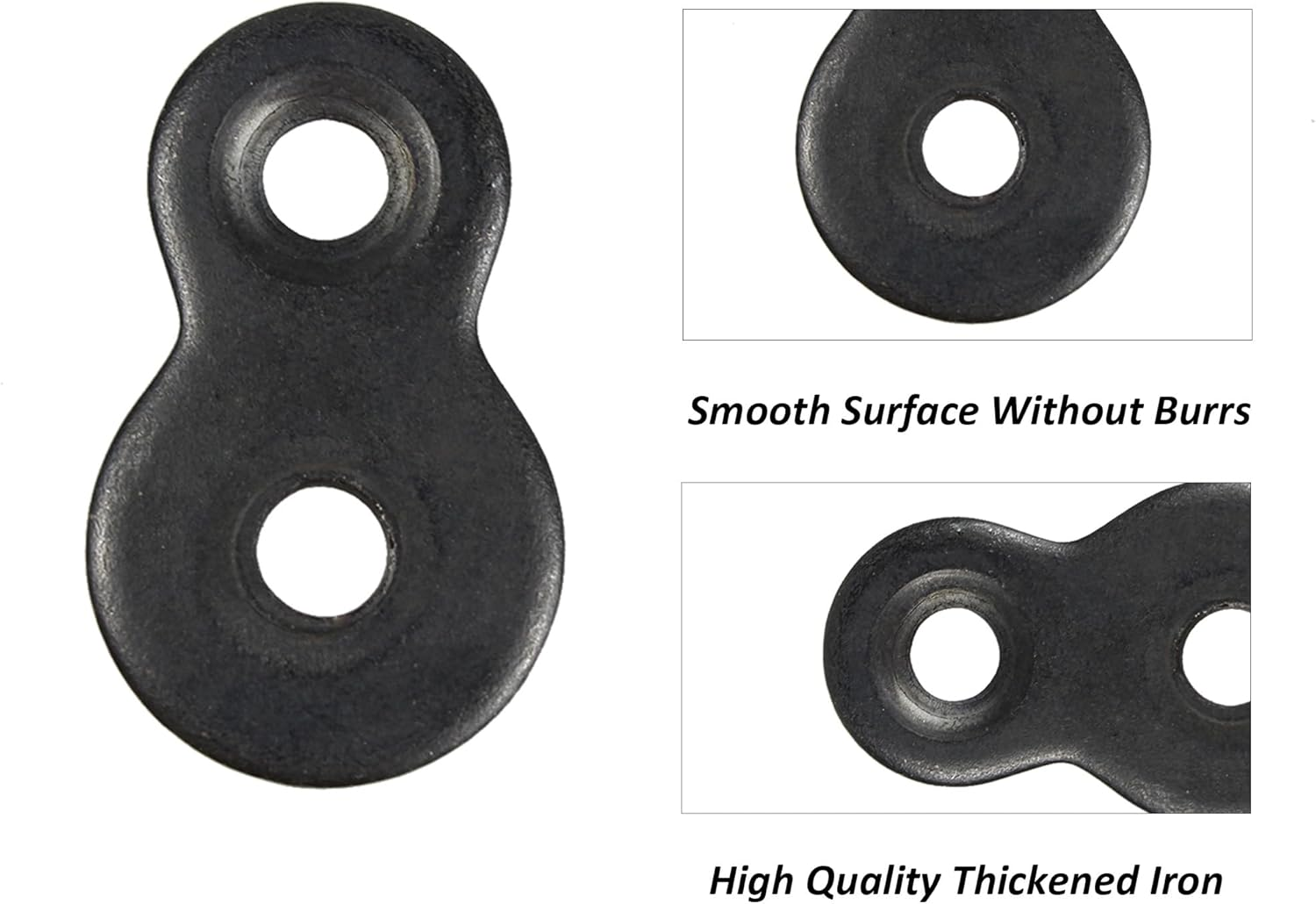 AUXBC 20Pcs Figure 8 Fasteners, Black Metal Table Top Fasteners, Heavy Duty Desktop Clips, Table Top Connector Brackets