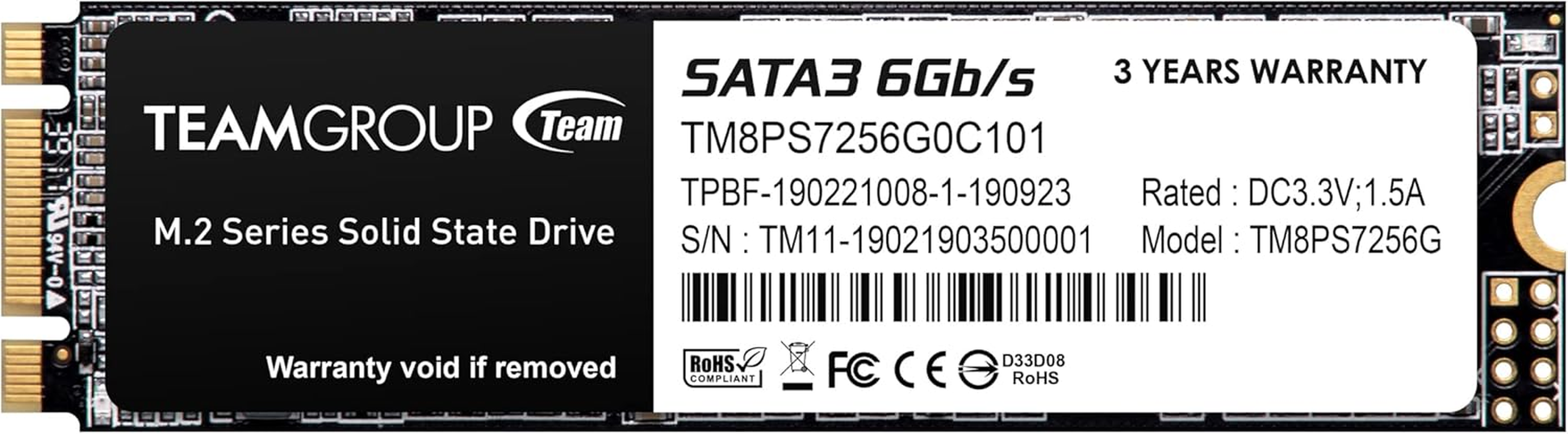 TEAMGROUP MS30 256GB with SLC Cache 3D NAND TLC M.2 2280 SATA III 6Gb/S Internal Solid State Drive SSD (Read/Write Speed up to 500/400 Mb/S) Compatible with Laptop & PC Desktop TM8PS7256G0C101 image number 4