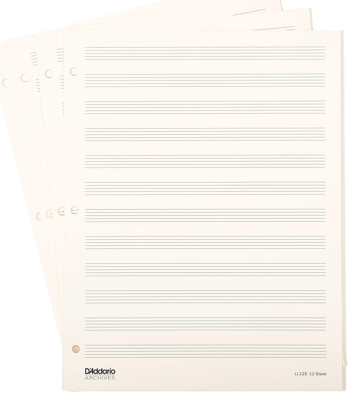 Archives Looseleaf Manuscript Paper, 12 Stave, 50 Pages