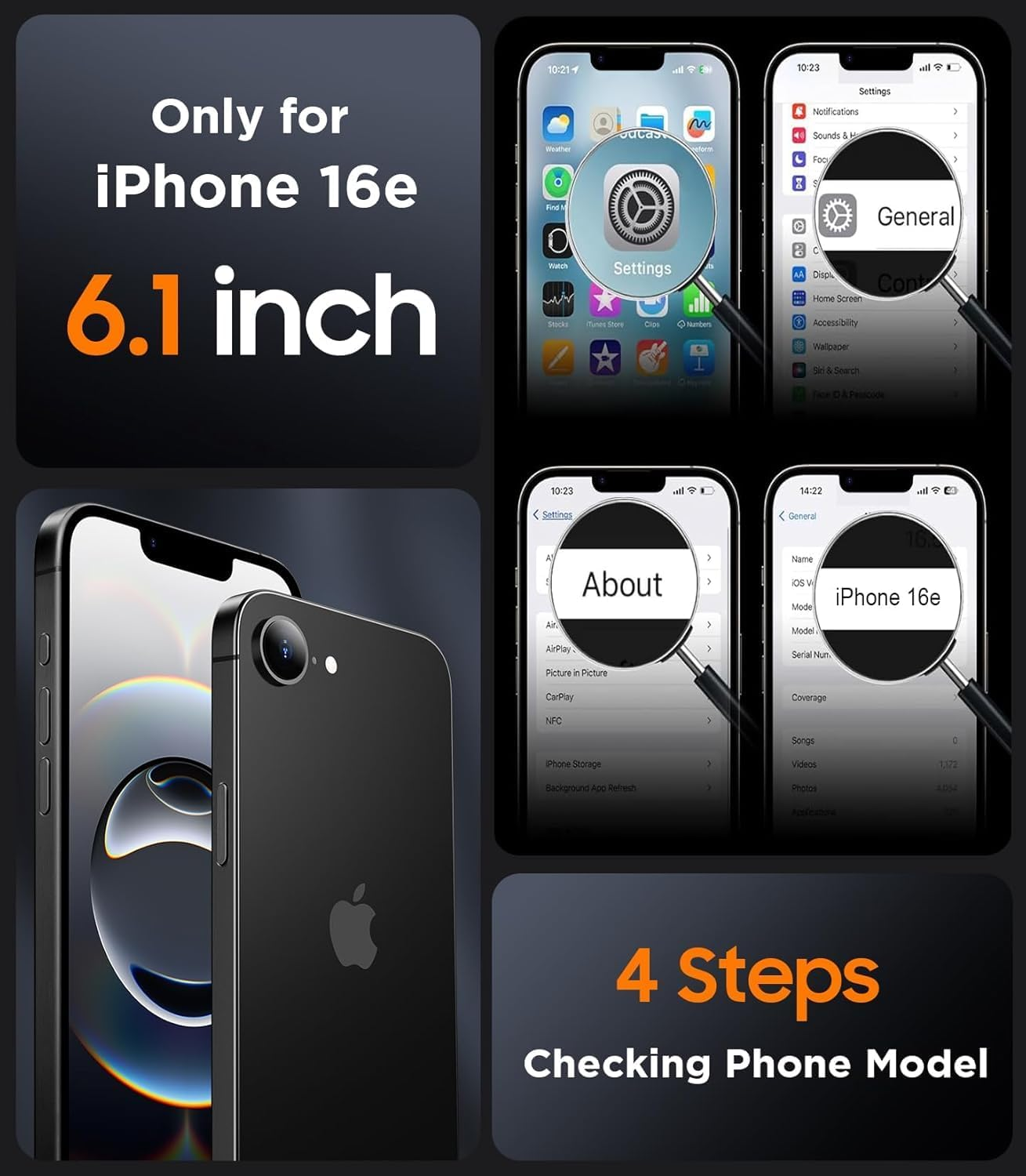 T Tersely Crystal Clear Case for Iphone 16E 2025(6.1-Inch), [Anti-Yellowing] Hard Back Slim Shockproof Bumper Anti-Scratch, Suitable for Wireless Charging image number 6