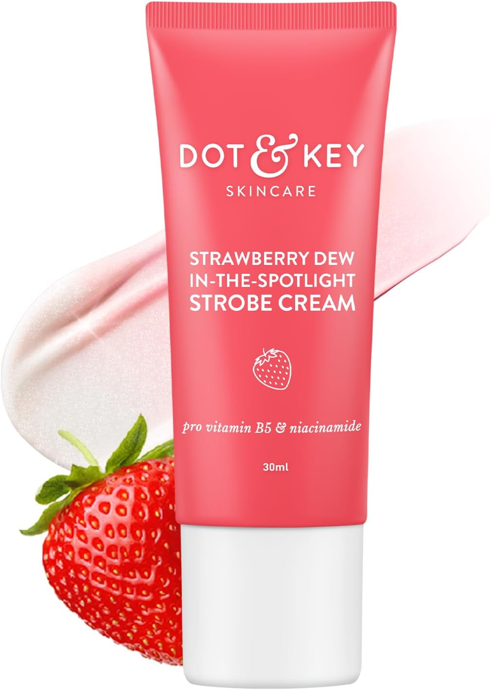 DOT & KEY Strawberry Dew Strobe Cream for Face Skin Radiance Cream | Moisturizer & Highlighter for Face | for Dewy Glazed Instant Glow | Boosts Hydration | for All Skin Types | for Women & Men | 30Ml image number 1