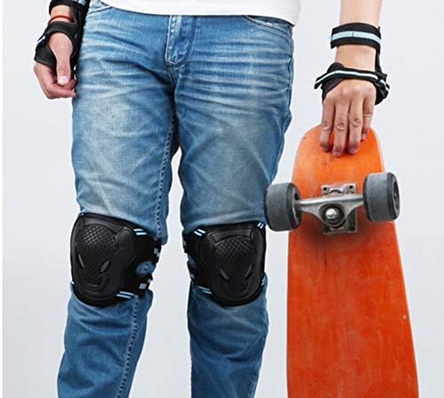 6 Pcs Skating Protection Equipment Set Elbow Pads Bike Skate Knee Pad Adults Kid Skate Gear 3 Pack Protective Gear image number 2