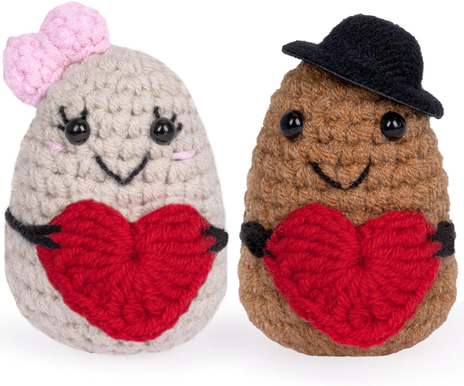 Inspirational Birthday Gifts 2P Positive Poo Emotional Crocheted Support Crochet Pickle Funny Handmade Crochet with Positive Cards Pickle Gifts Suitable for Birthday Gag Gift