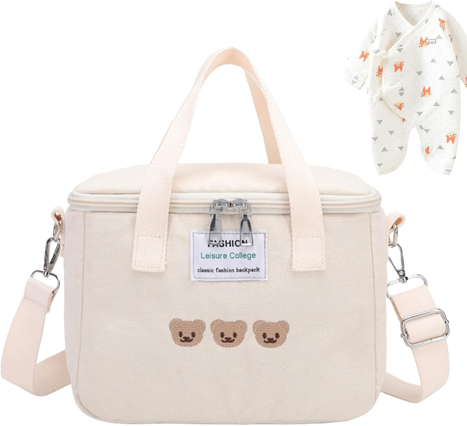 Baby Diaper Bag, Travel Storage Organizer, Cute Large Handbag | Spacious Insulation Layer Compartment Design, Adjustable Strap Utility Tote for Boys, Girls, Nursing, Stroller - Purple image number 3