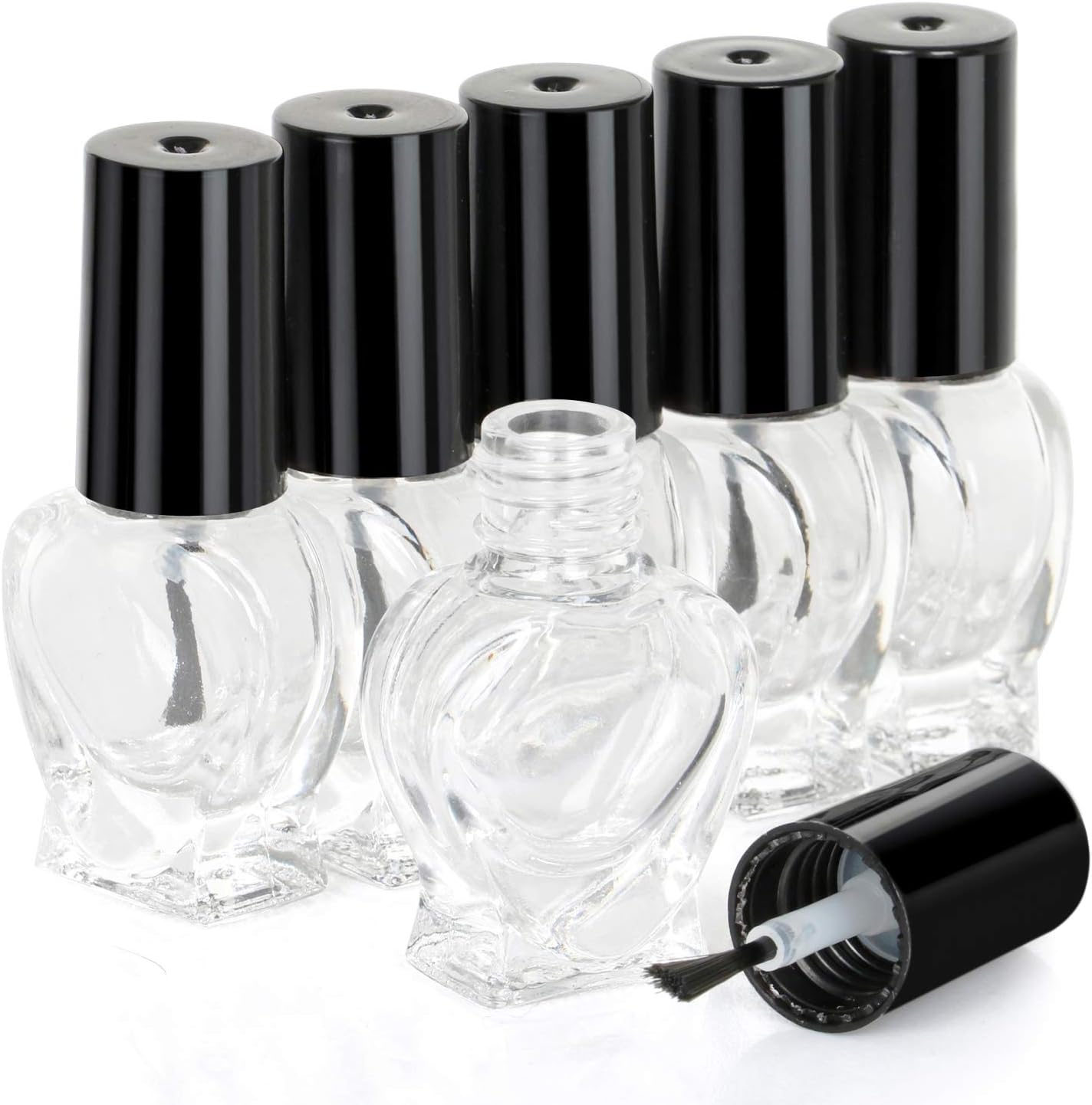 TRIXES 6X Empty Heart Shaped Nail Varnish Bottles image number 4