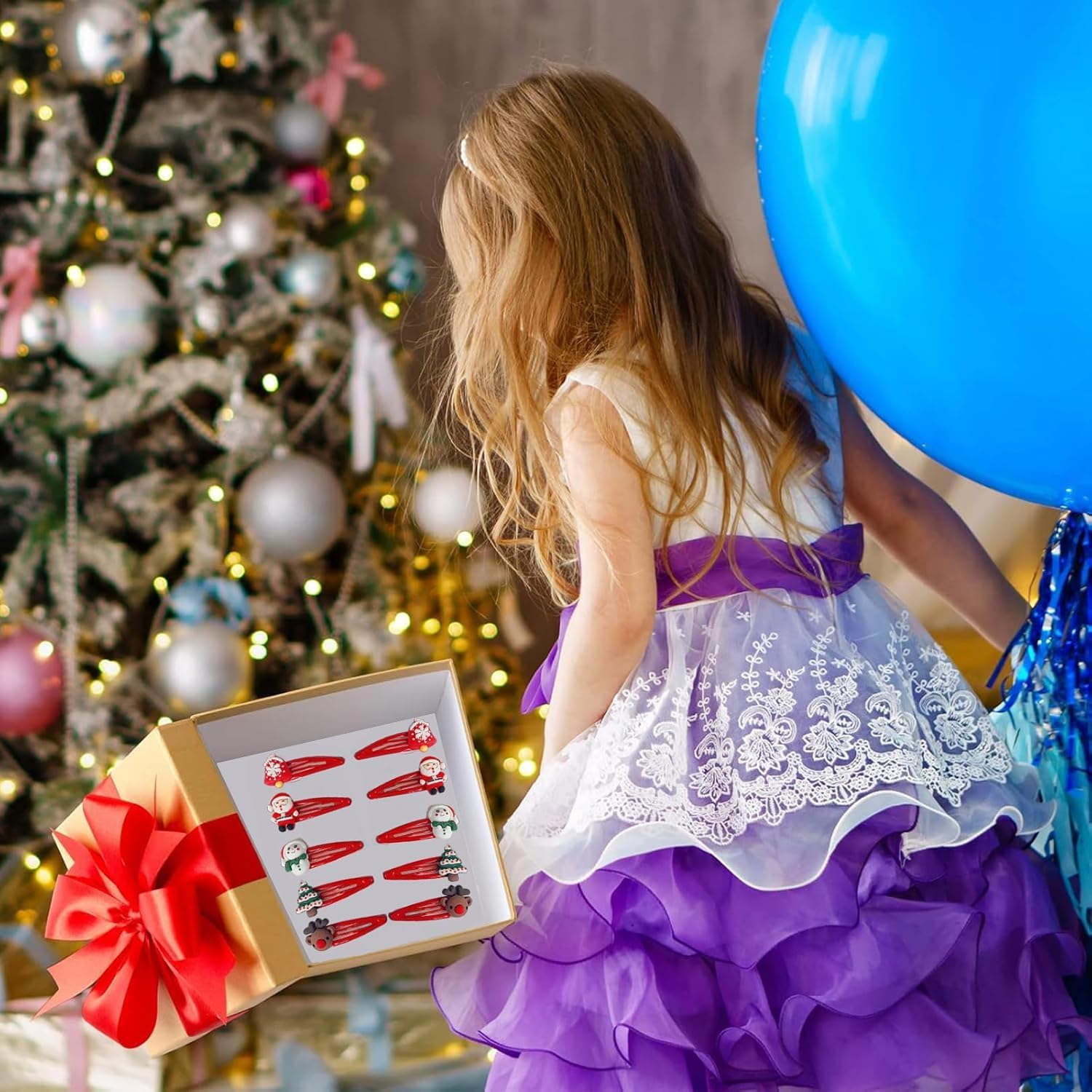 Pack of 10 Hair Clips Children'S Christmas, Reindeer Clips, Christmas Decoration Hair Pins, Christmas Gifts Hair Clips for Children Girls Women Christmas Girls Hair Pins Set image number 6