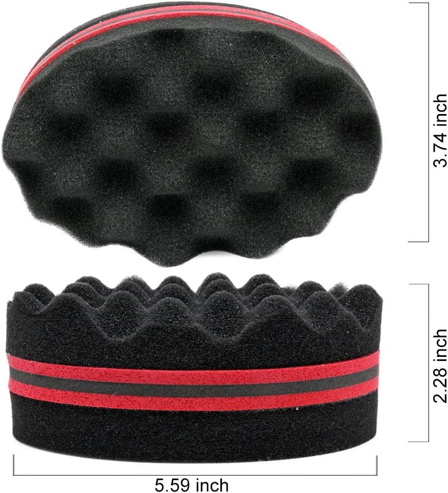 4 Pcs Varied Small Hair Twist Sponge Brush for Dreads Locking Twist Afro Curl Coil Wave Hair Care Tool (Blend) image number 3