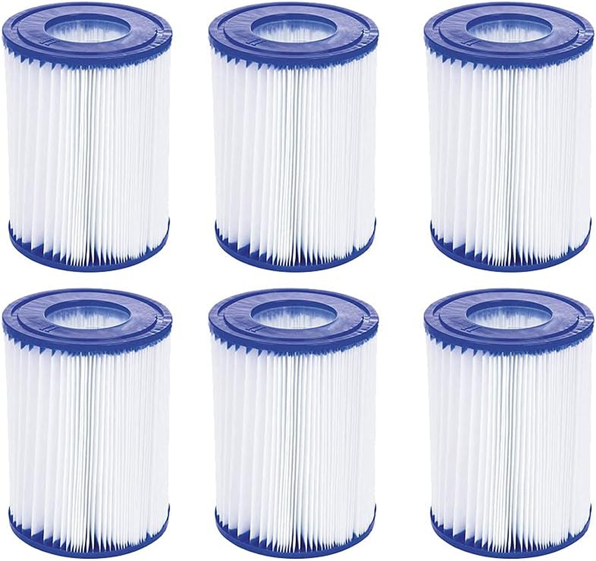 Wuyan 2 Pack Swimming Pool Filter Compatible for Bestway Cartridge Type II, Replacement Hot Tubs Filter Compatible with Lay Z Spa Filter Pump