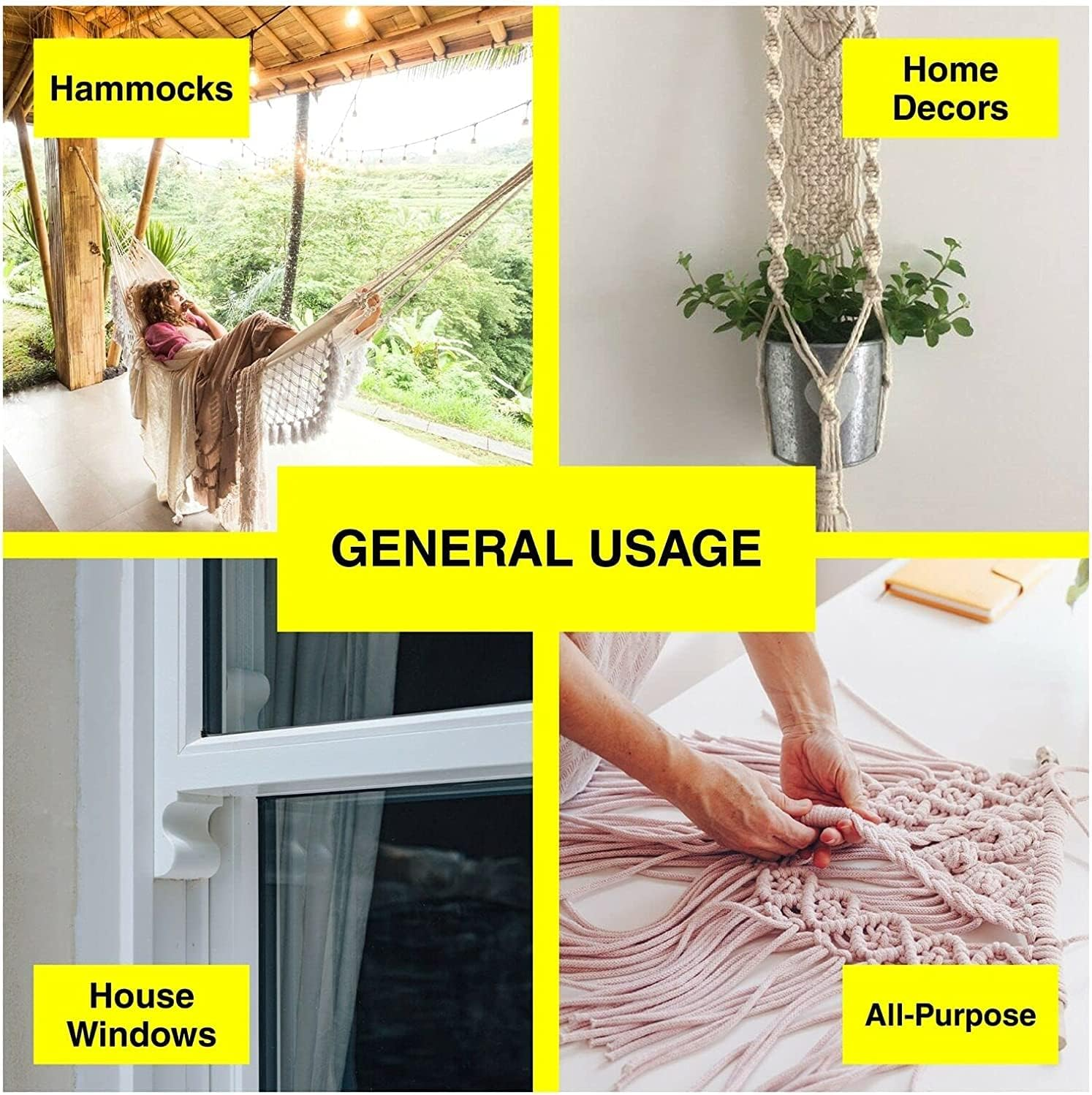 Handy Hardware All Purpose Cotton Rope, 12 Mm X 30 M Size, Natural image number 1