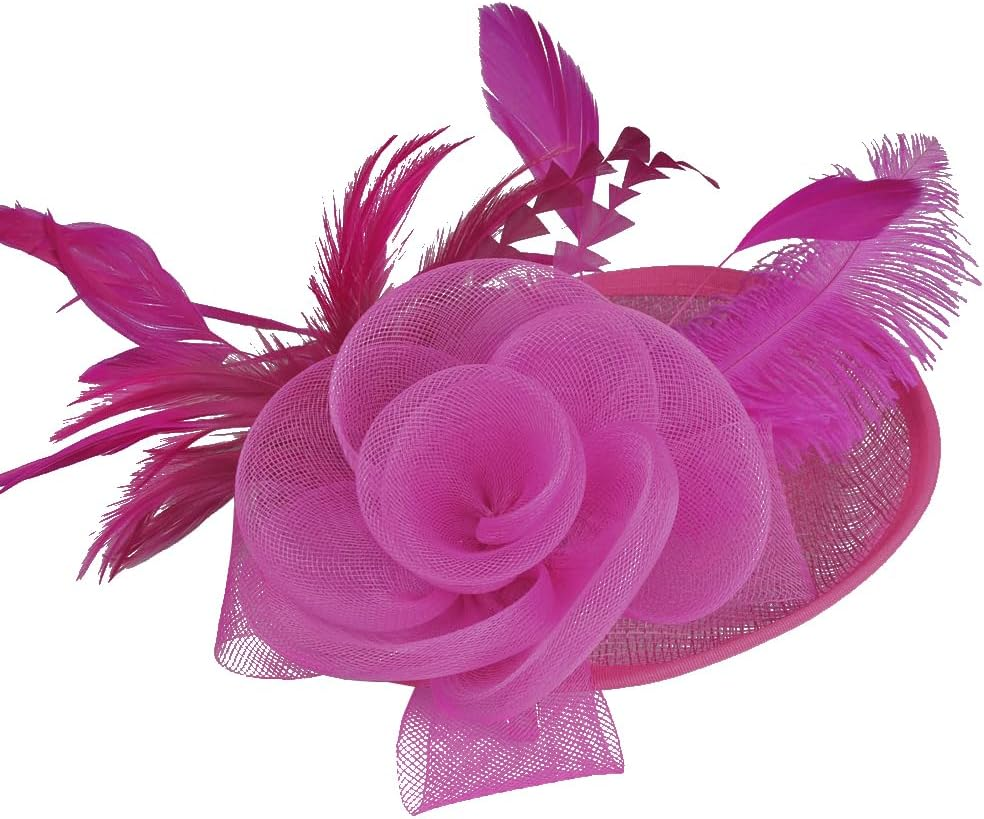 Feather Fascinator Hat with Hair Clip Flower Mesh Net Veil Wedding Race Hairpin Bowler Hat Elegant Royal Ascot Floral Derby Hat for Women Ladies Wedding Tea Party Church Cocktail Hair Accessories - Black image number 4