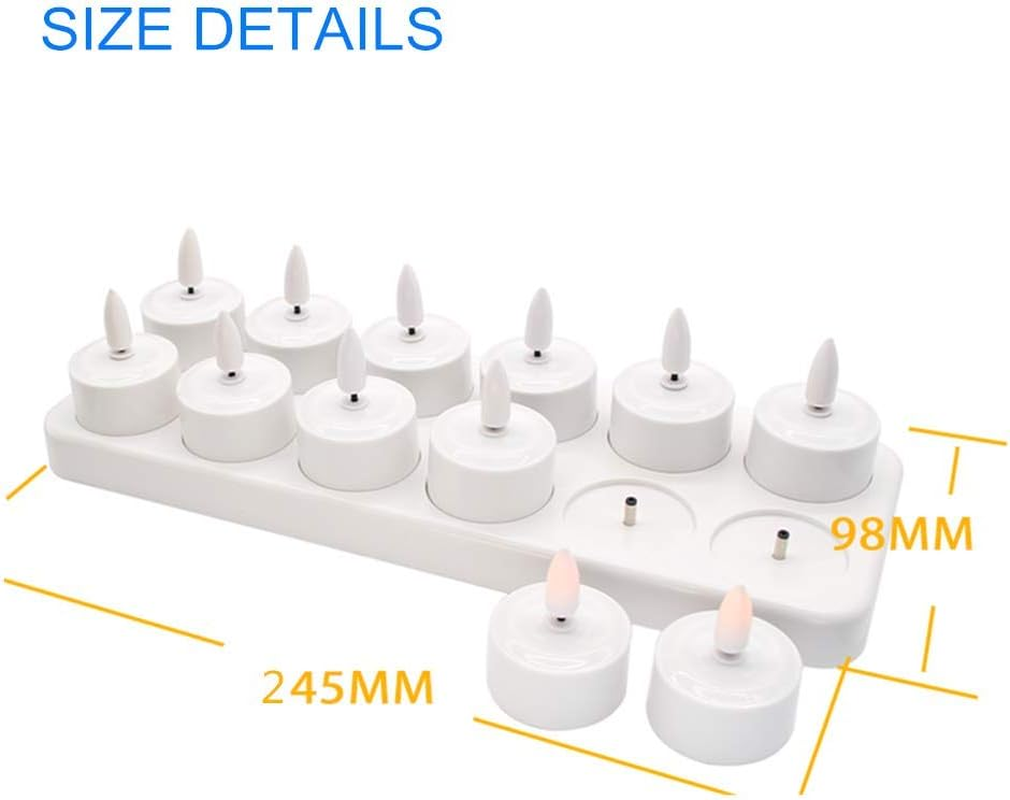 Rechargeable Flameless Tealight Battery Powered Candles with Charging Hub, 12Pcs LED Candle Set, Long Battery Life LED Candles for Weddings, Parties, Hotels, and Decorations image number 6