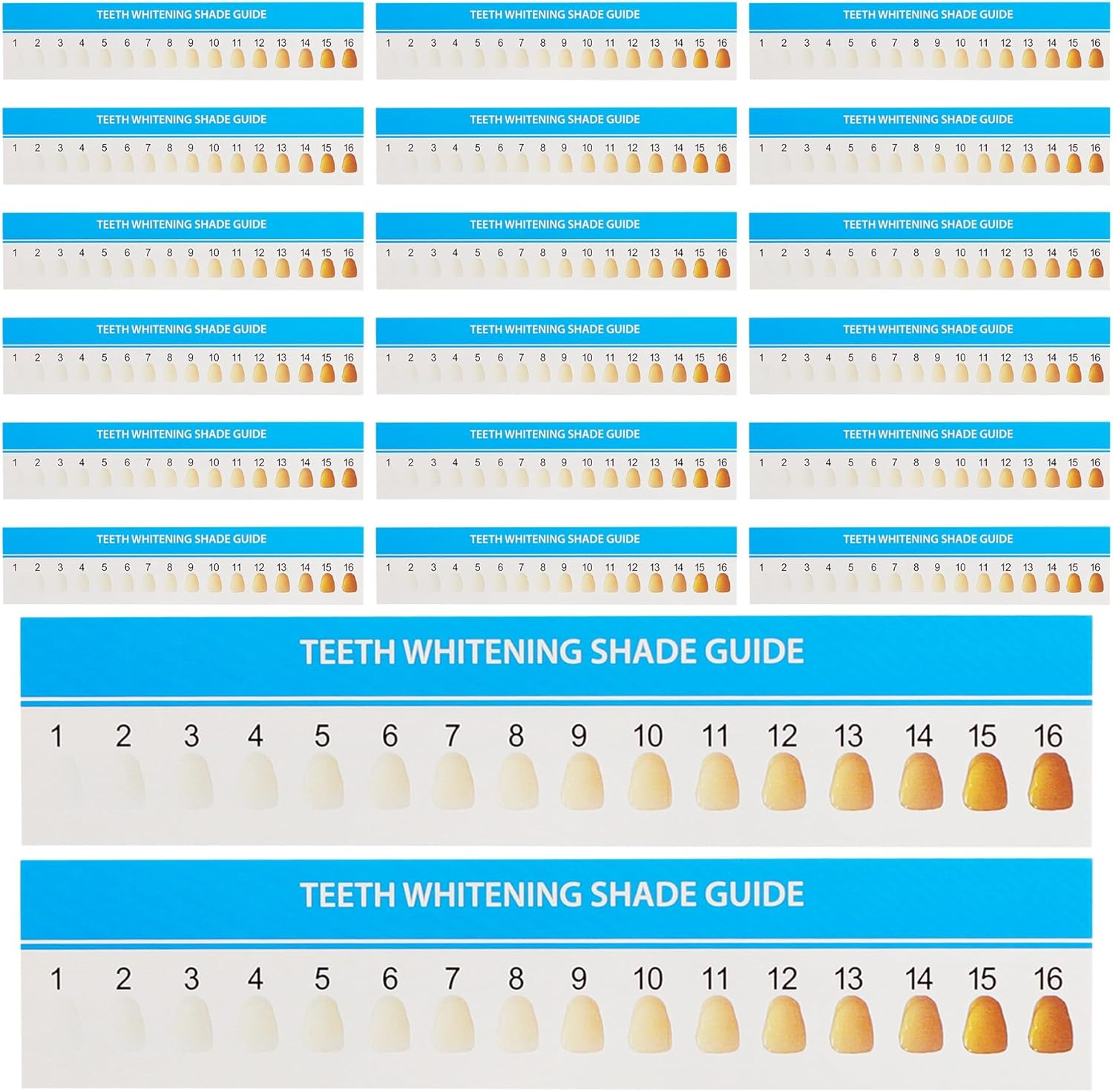 AUEAR, 20 Pack Teeth Shade Guide Teeth Whitening Shade Chart Tooth Color Cards White image number 4
