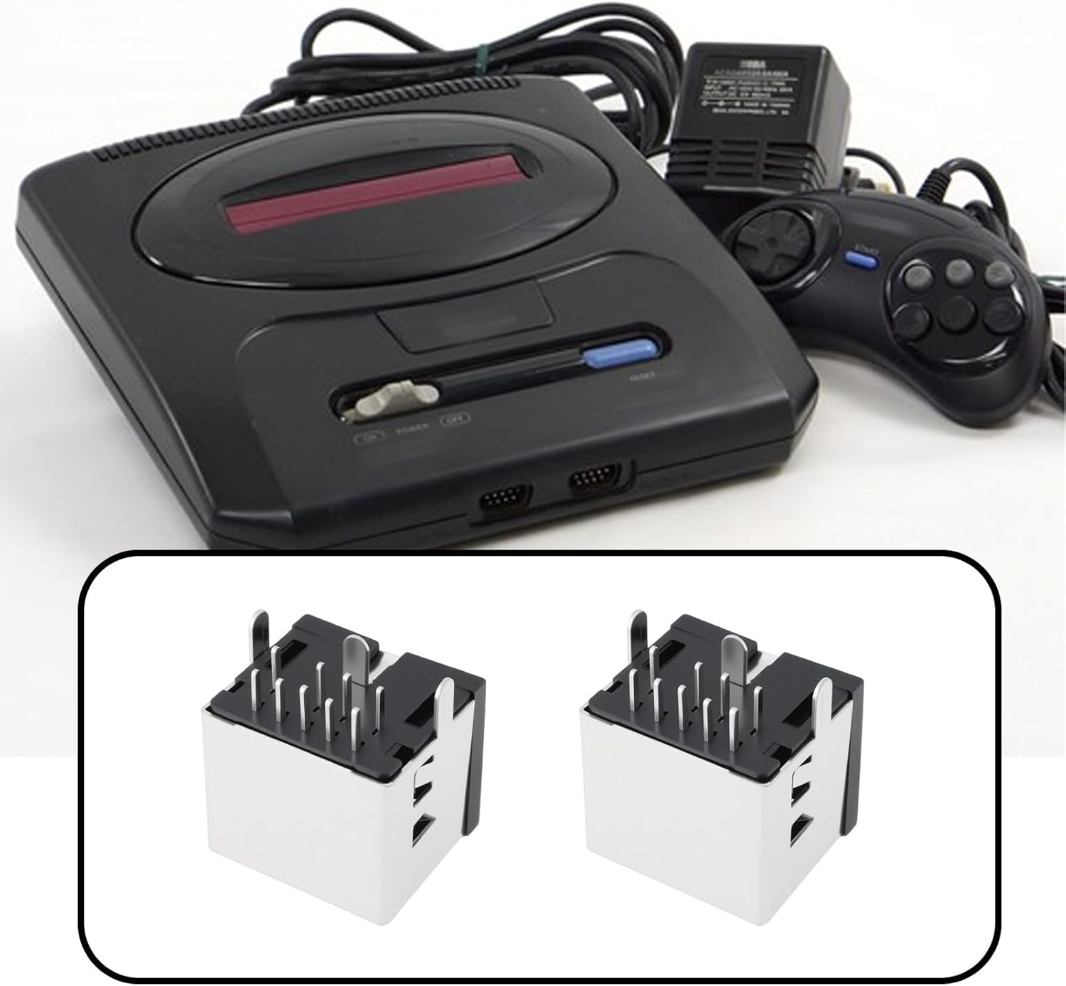 6Pcs 9Pin Game Console AV Port Compatible with Sega Genesis Mega Drive 2 image number 3