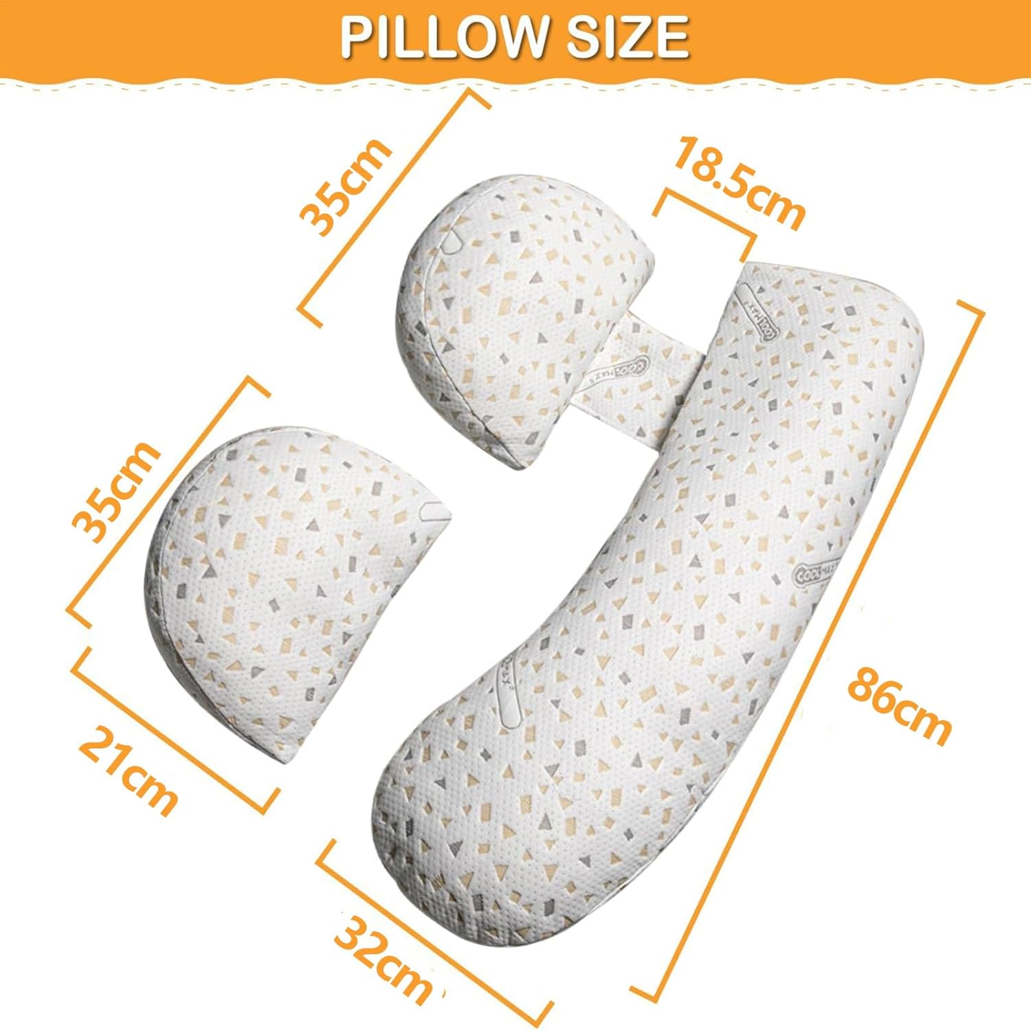 Pregnancy Pillows for Sleeping, Maternity Pillow, Pregnancy Body Pillow Support for Back, Legs, Belly, HIPS of Pregnant Women, Detachable and Adjustable with Pillow Cover image number 4
