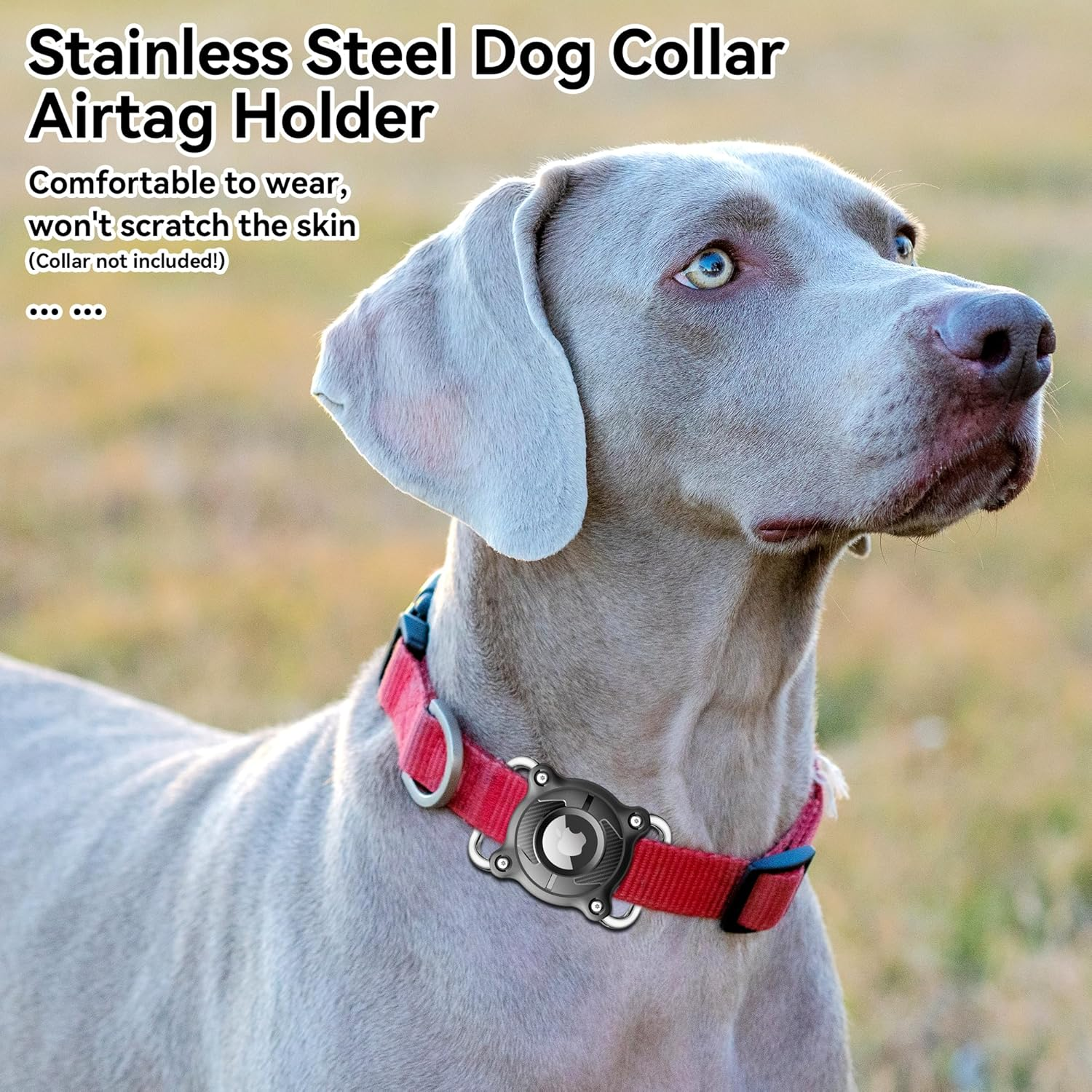 For Apple Airtag Dog Collar Holder,Ipx8 Waterproof Airtag Holder for Dog&Cat Collar,Removable Metal Loop,Hard Tpu,Ultra-Durable, Fits 1" Width Collar Air Tag Case image number 4