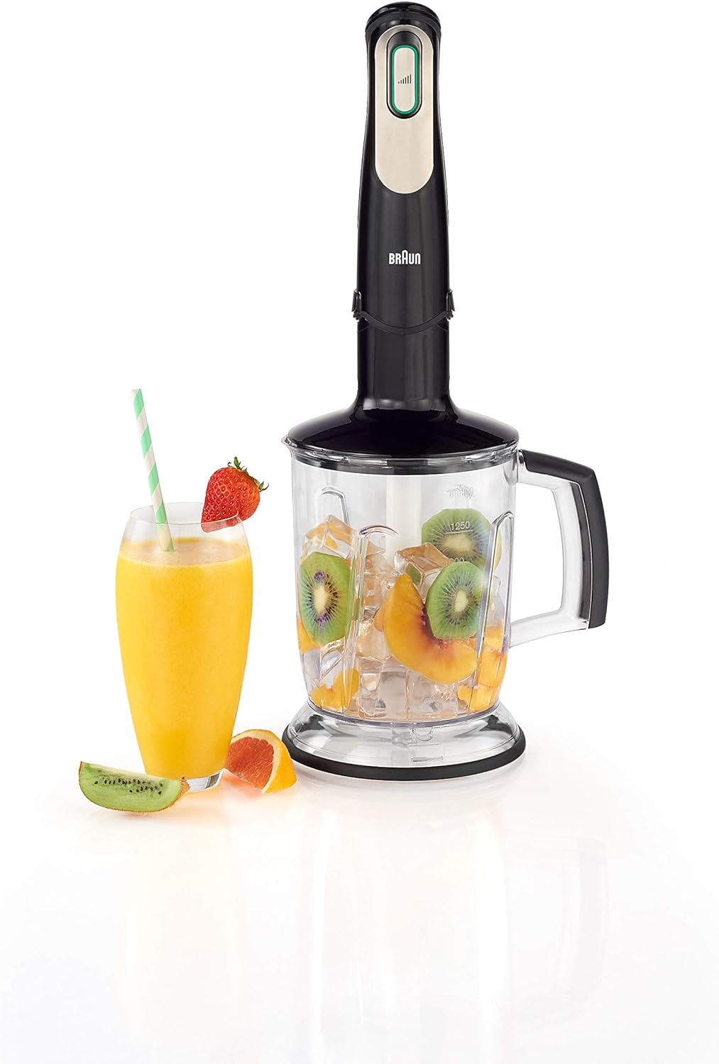 Braun 3-In-1 Blender Attachment MQ40BK, Mixer, Chopper and Ice Crusher Attachment for Hand Blender, Compatible with Braun Multiquick MQ3, MQ700, MQ5, Easyclick System, Capacity 1.25 L, Black image number 4