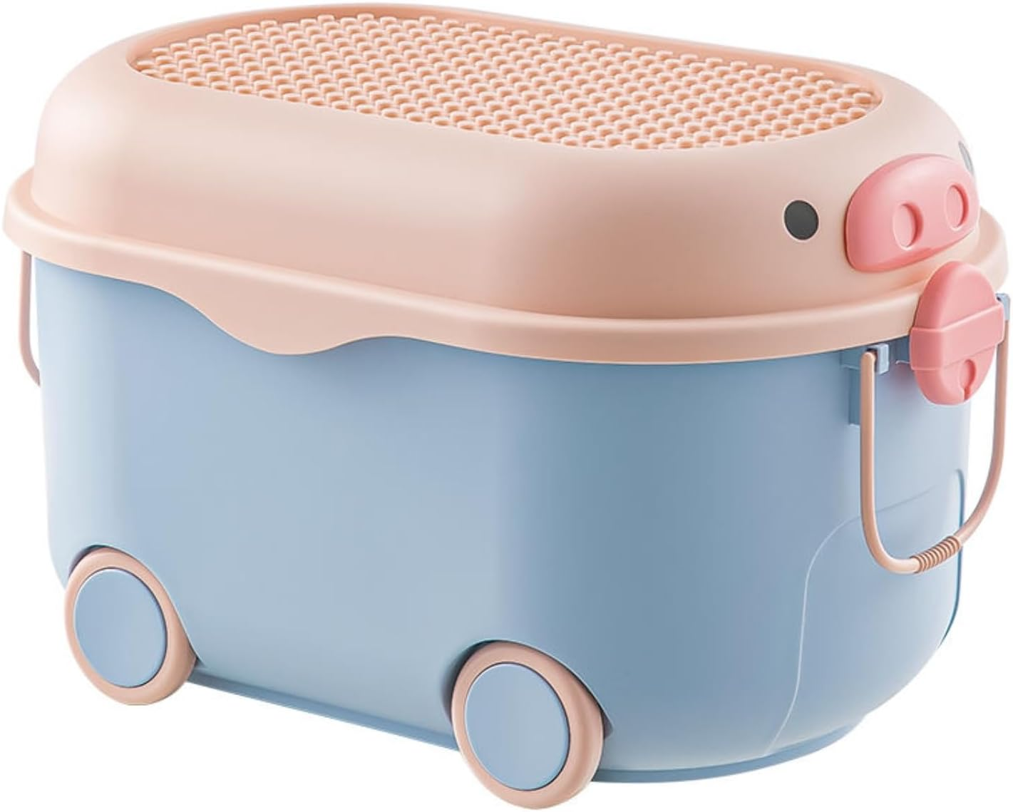 Kid&rsquo;S Storage Chest Toy Box with Wheels Toy Organizers Household Cute Duck Organizing Snack Box Baby Clothes Storage Organizer (Blue, Extra Large)