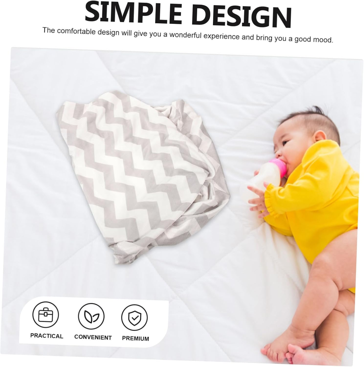 ERINGOGO Baby Changing Pad Cover for Travel &ndash; Washable Diaper Changing Mat Sleeve Detachable Wave Pattern for Newborns image number 4