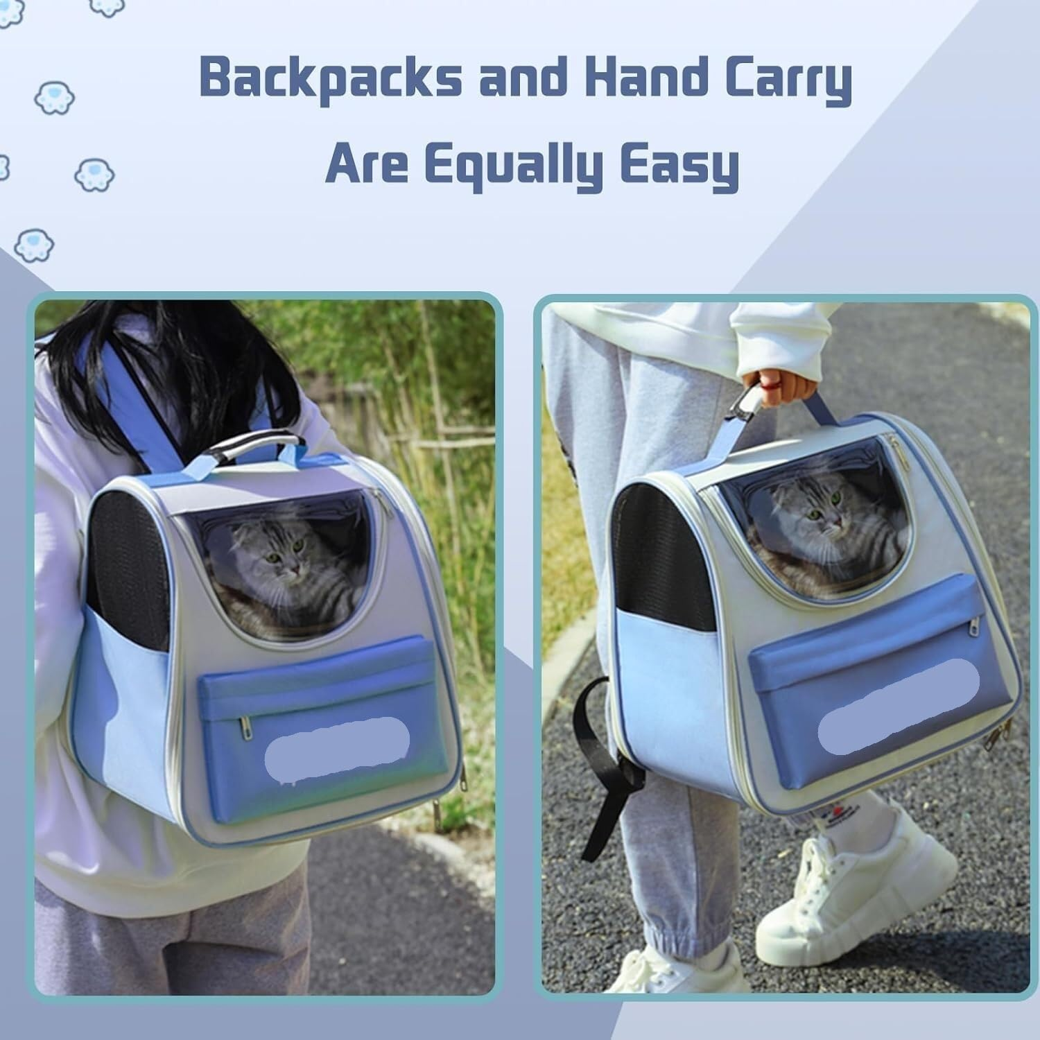 Cat Bag Dog Carrier Pet Carrier Pet Carrier Backpack Cat Bubble Backpack Dog Carrier Bag for Small Dogs and Puppies Dog Rucksack Carrying Cat Carrier Pet Bag Carrier(Color:Blue) - Green image number 6