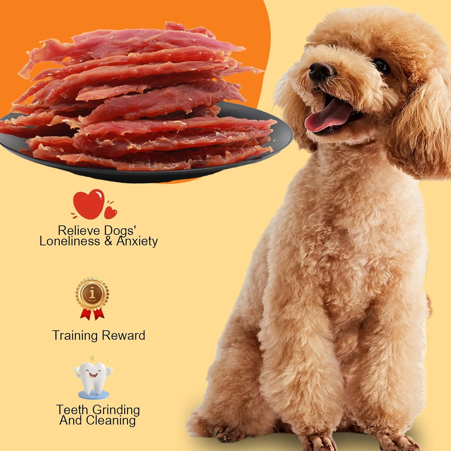 Duck Jerky Dog Treats for Training,Natural Ingredient Chews,High Protein Healthy Snacks for Reward and Training Small & Medium Dogs (200G) image number 2