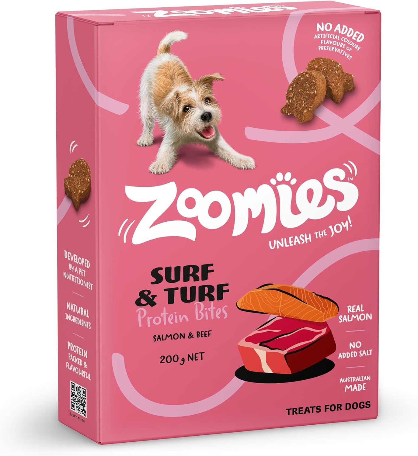 Zoomies Surf & Turf Salmon and Beef Treats for Dogs 200 G image number 1