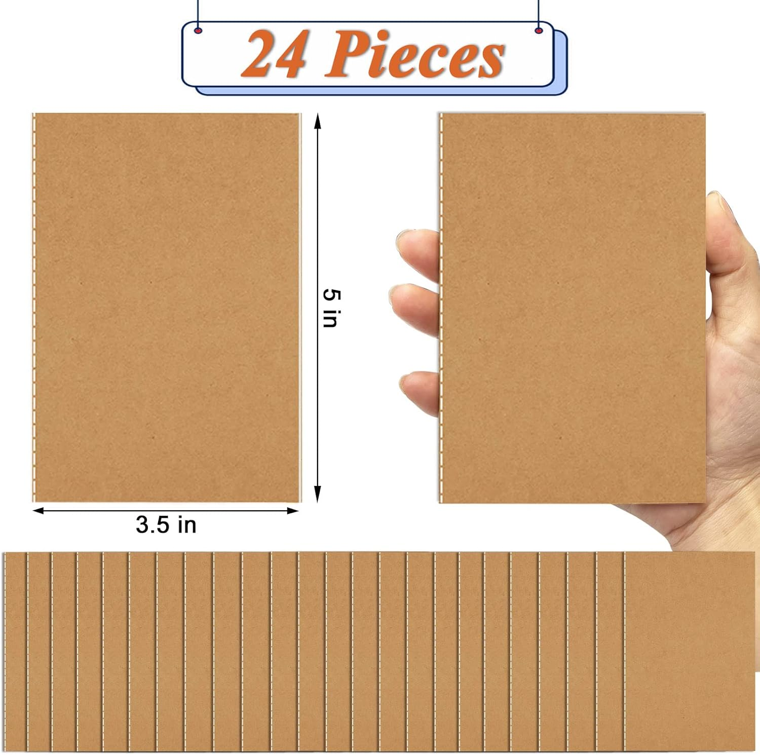24Pack Mini Notebook Bulk, 3.5 X 5" Small Journal 36 Lined Pages(18 Sheets) Kraft Mini Jounrnal Soft Cover Writing Notepads for Kids Students Gifts School Home Office image number 5