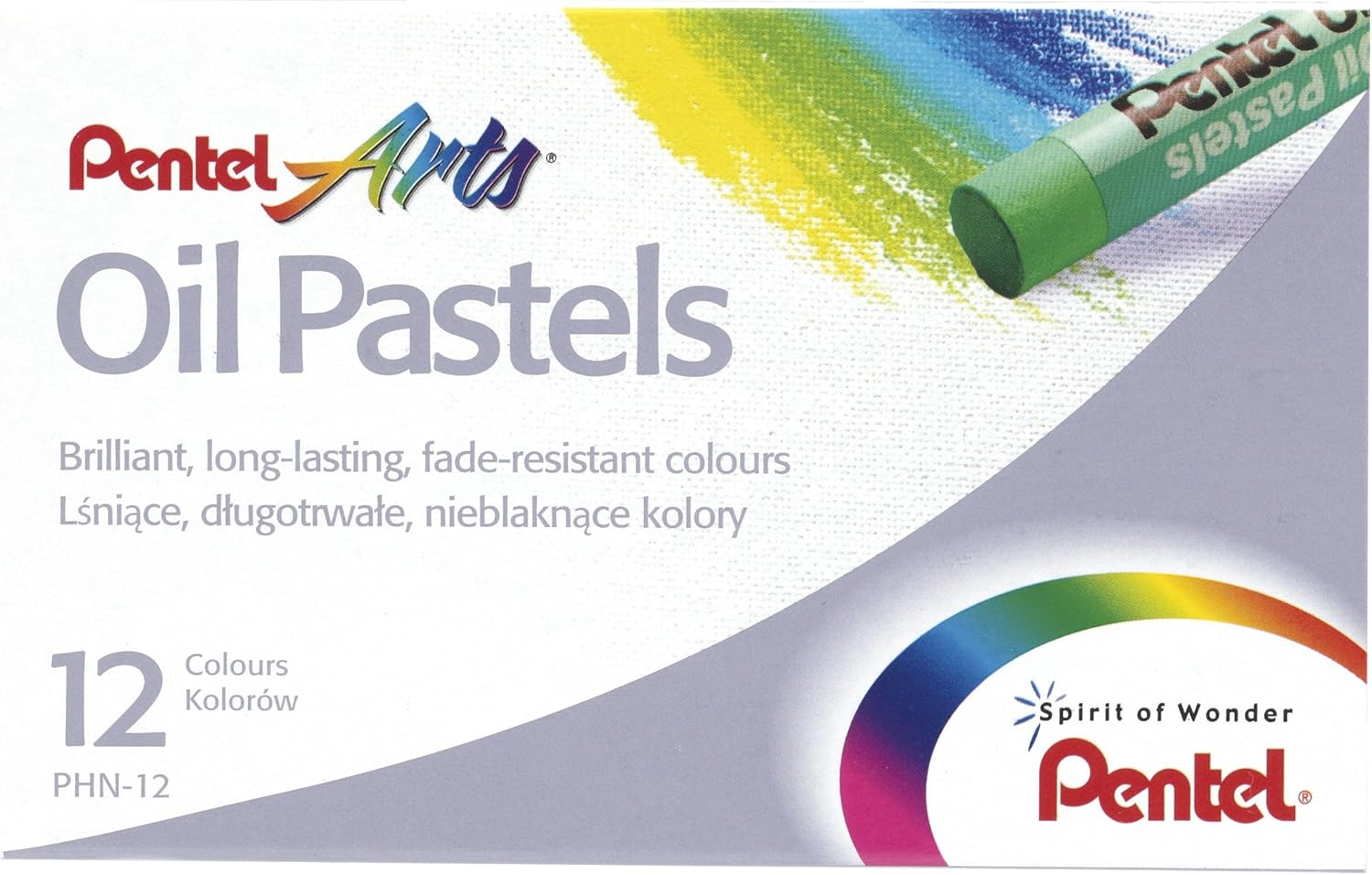 Pentel Arts Oil Pastels, One Pack of 12 Assorted Colours (OPHN-12) image number 3