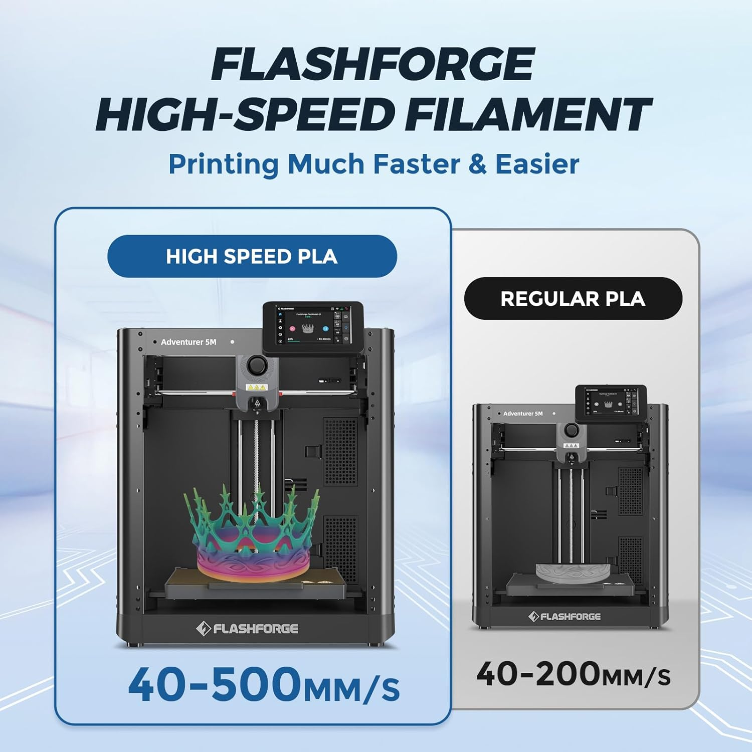 FLASHFORGE 3D Printer Filament, Rainbow Candy HS PLA 1.75Mm, 500Mm/S High-Speed Printing, +/- 0.02Mm Accuracy, 1Kg Spool (2.2Lbs), Compatible with Most FDM 3D Printers - Burnt Titanium  Abyssal Red Gradient image number 4