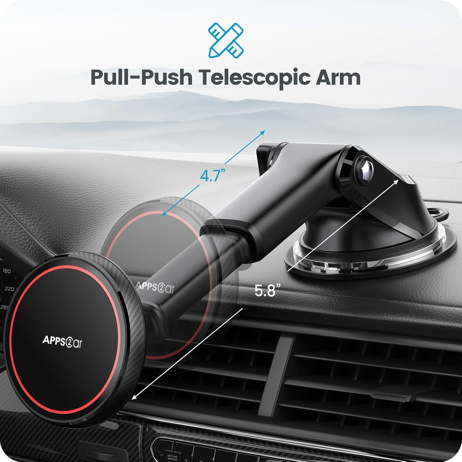 Apps2Car Compatible for Magsafe Car Mount - Designed for Iphone 17/16/15/14/13/12 Magsafe Case image number 5