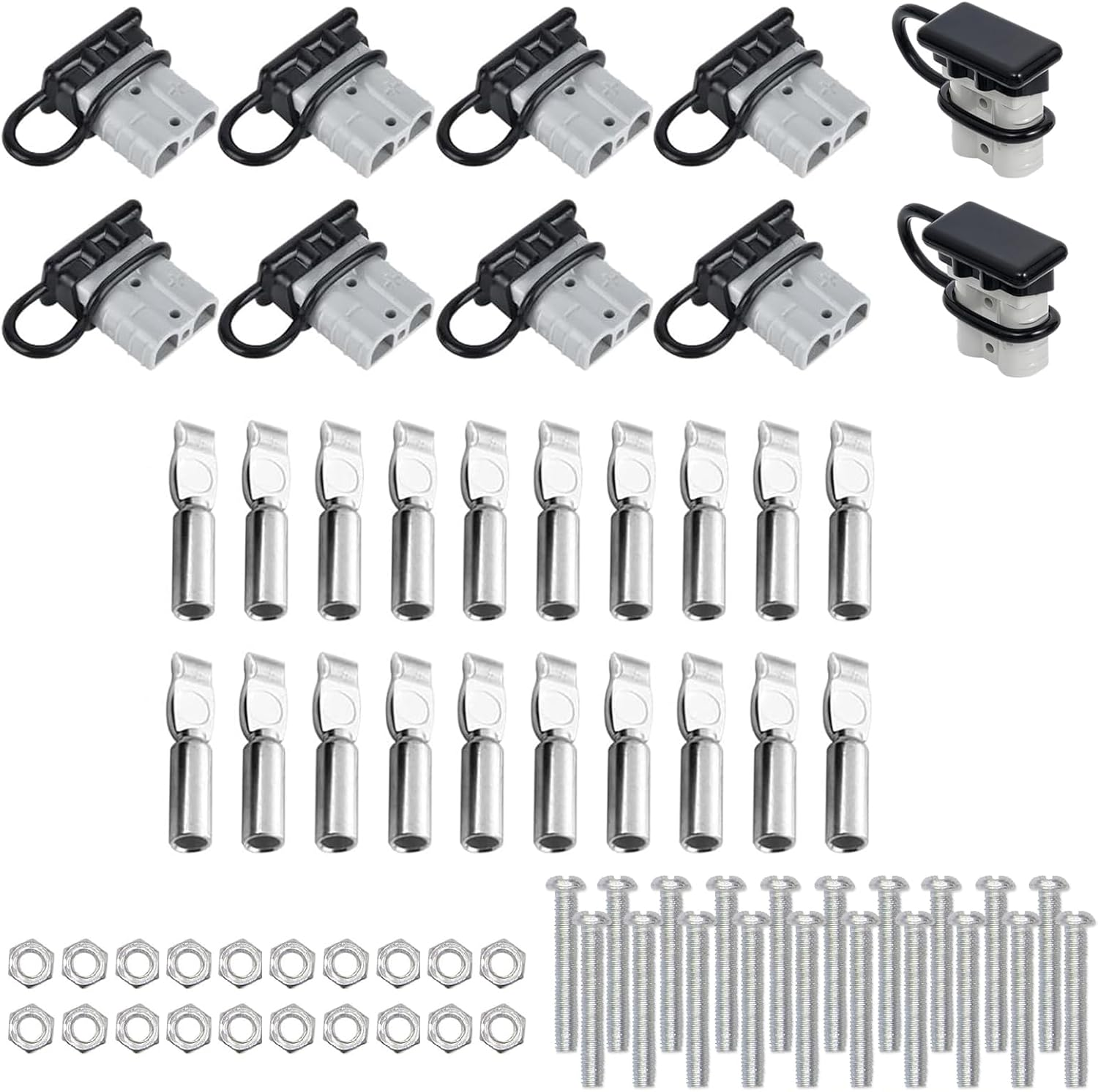 50 Amp Anderson Plugs and Connectors Kit Charger Battery Power Connectors Plug Quick Connect Disconnect 600V for Wire Harness Plug for Anderson Connector Dust Cover(Black 10Pcs) image number 3