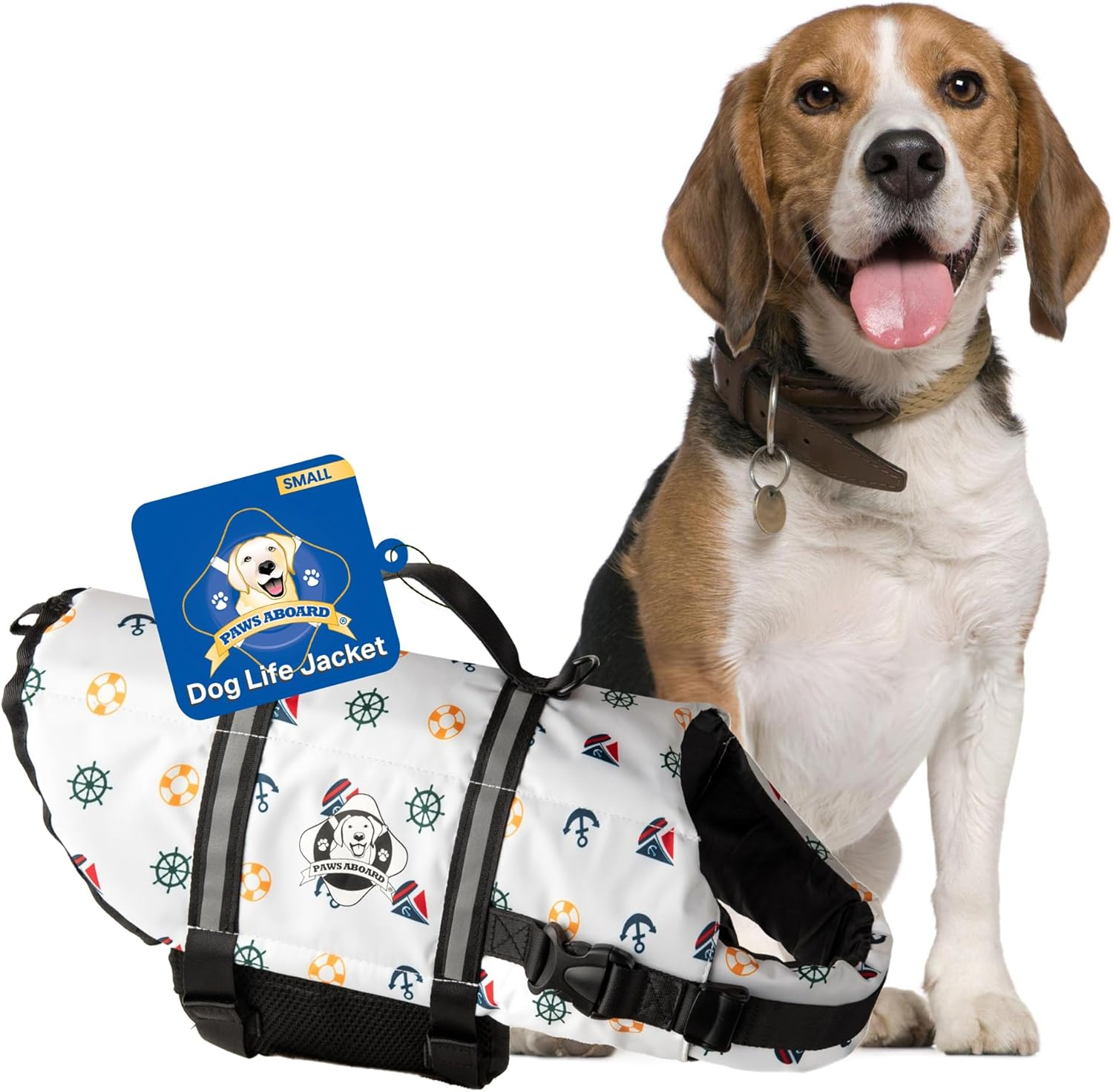 Paws aboard Dog Life Jacket - Keep Your Canine Safe with a Neoprene Life Vest for Swimming and Boating - Available in Different Sizes, Color and Design to Choose - Pink & White Polka Dot, Medium