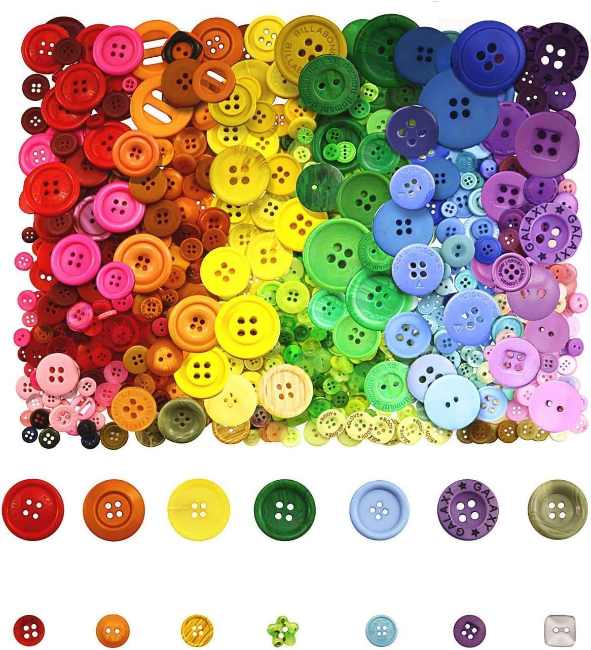 900 Pcs Assorted Sizes Resin Buttons round Craft Buttons for Sewing DIY Crafts Manual Button Painting image number 4