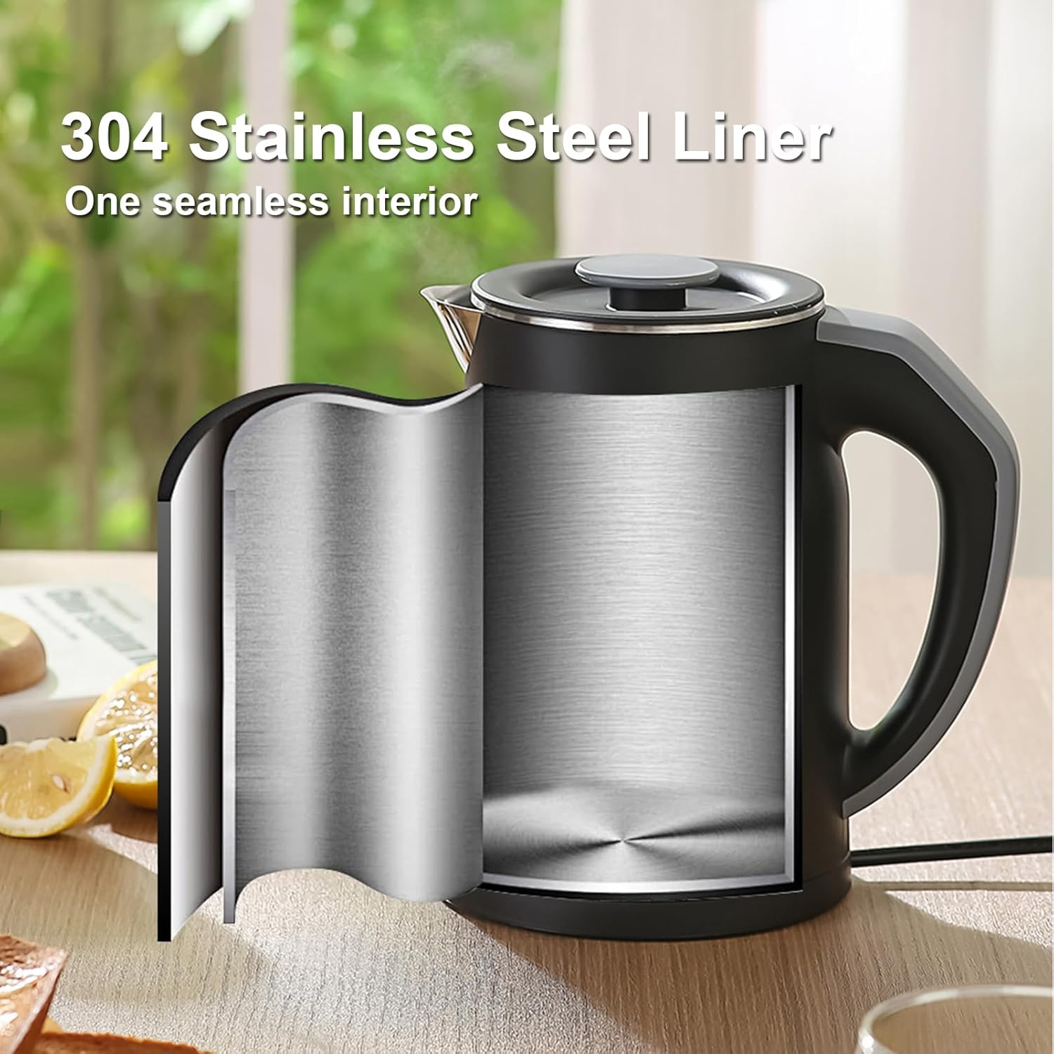 Electric Kettle, Electric Tea Kettle for Boiling Water, 1.2L 1000W Double Wall Stainless Steel Water Boiler Heater, 4 Temperature Control Teapot, Auto Shut-Off, Boil-Dry Proof Coffee Tea Pot image number 1