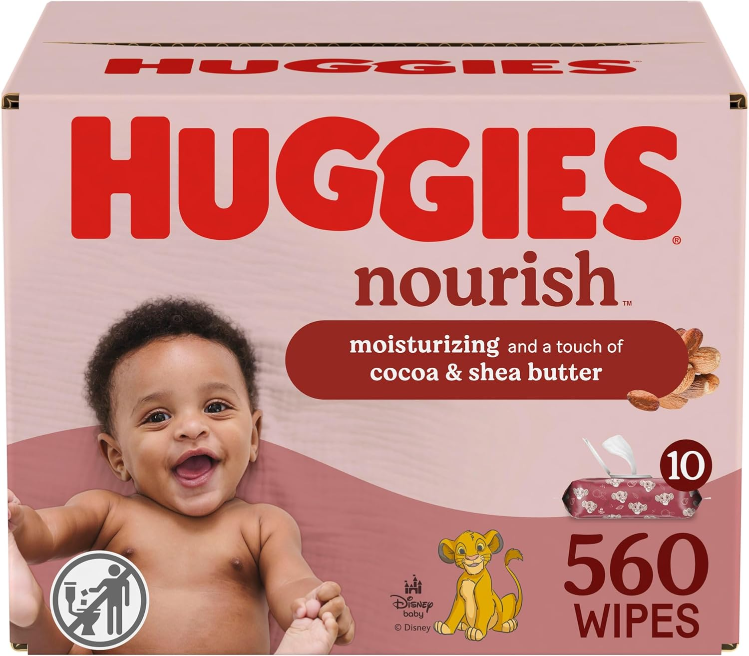 Huggies Scented Baby Wipes, Nourish Baby Diaper Wipes, 10 Push Button Packs (560 Wipes Total) image number 2