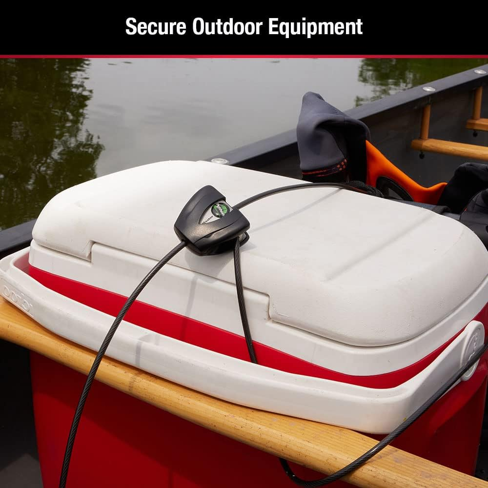 Master Lock Black Python Steel Cable Lock with Keys, Heavy Duty Anti-Theft Trail Camera and Kayak Locking Cable, 2 Pack, 8417T image number 1