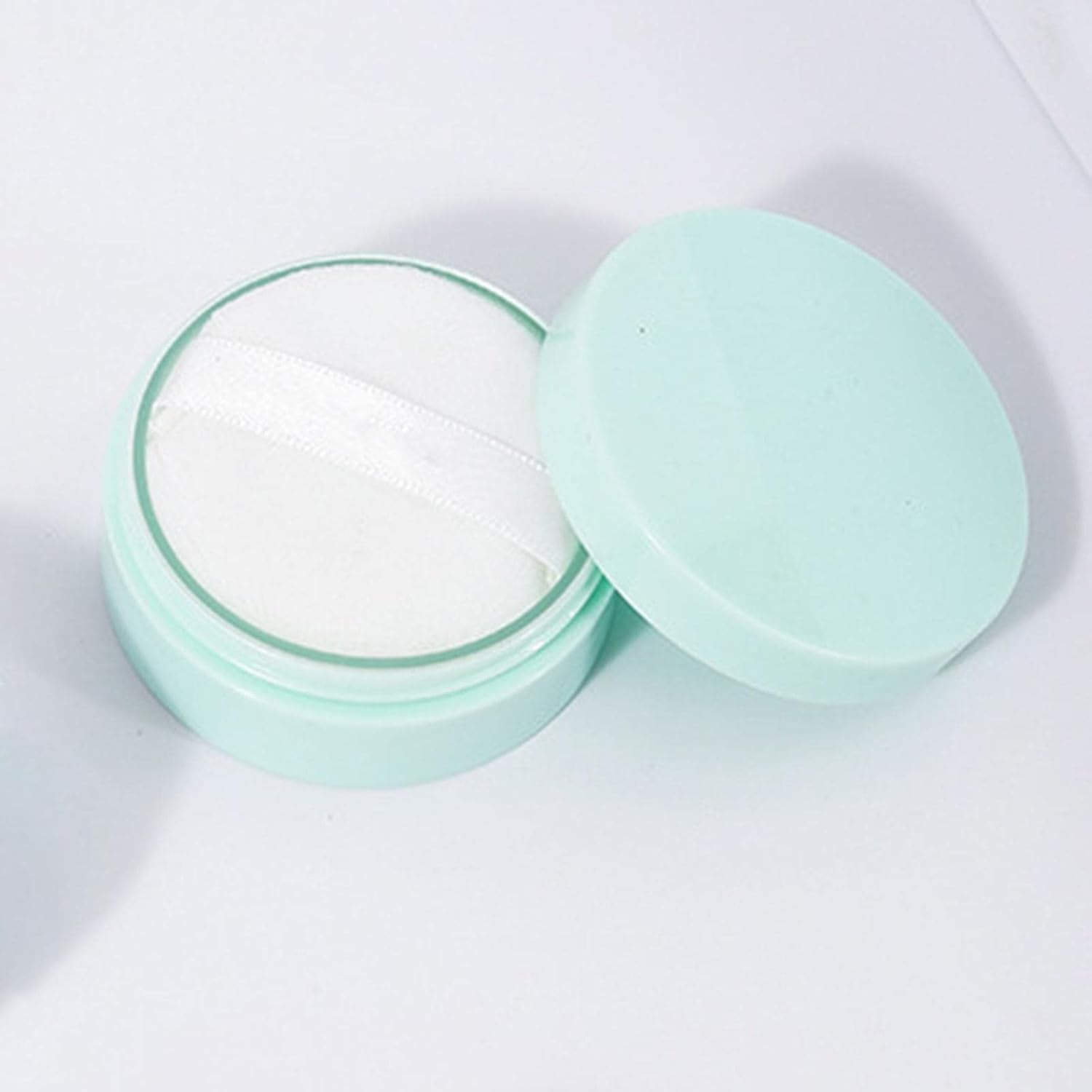 Harayaa Empty Loose Powder Containers with Puff for Loose Powder, Blush, Foundation Accessories Durable Small Size Lightweight Delicate Workmanship, Green image number 5