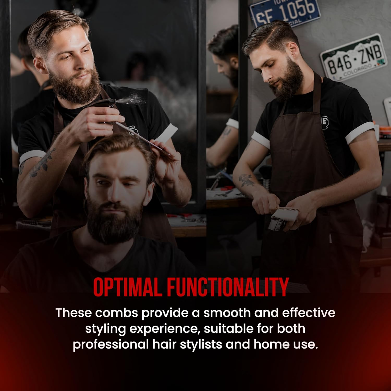 The Shave Factory Hair Comb Series - Barber Comb, Styling Comb, Hair Cutting Comb, Parting Comb, Hair Combs, Wide Tooth Comb, Wide Comb (058) image number 2