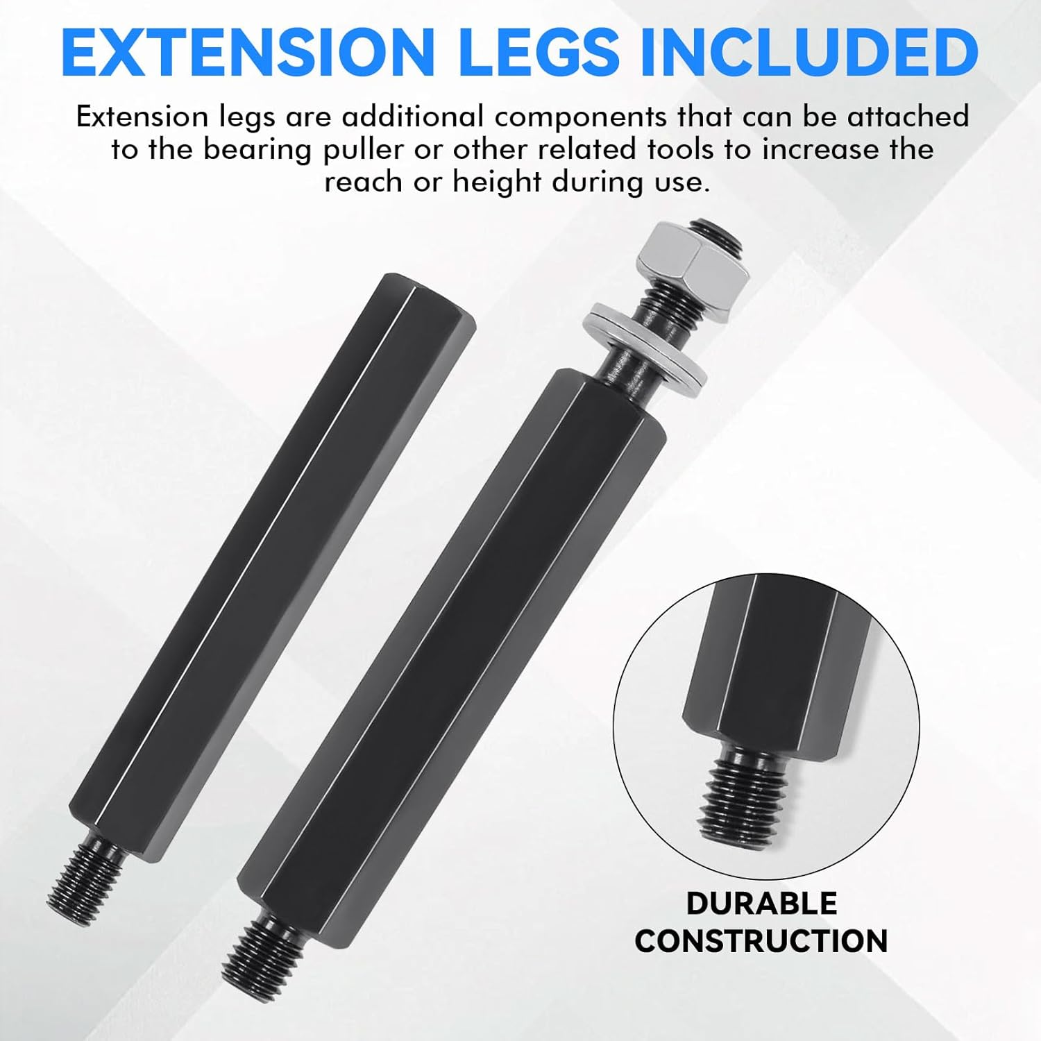 14PCS Bearing Puller Set Bearing Separator Bearing Removal Tool 5 Ton Capacity Separator Tool Kit with 2" & 3" Jaws, Heavy Duty Pinion Gear Hub Axle Removal Tool for Automotive, Atvs, Light Trucks image number 6