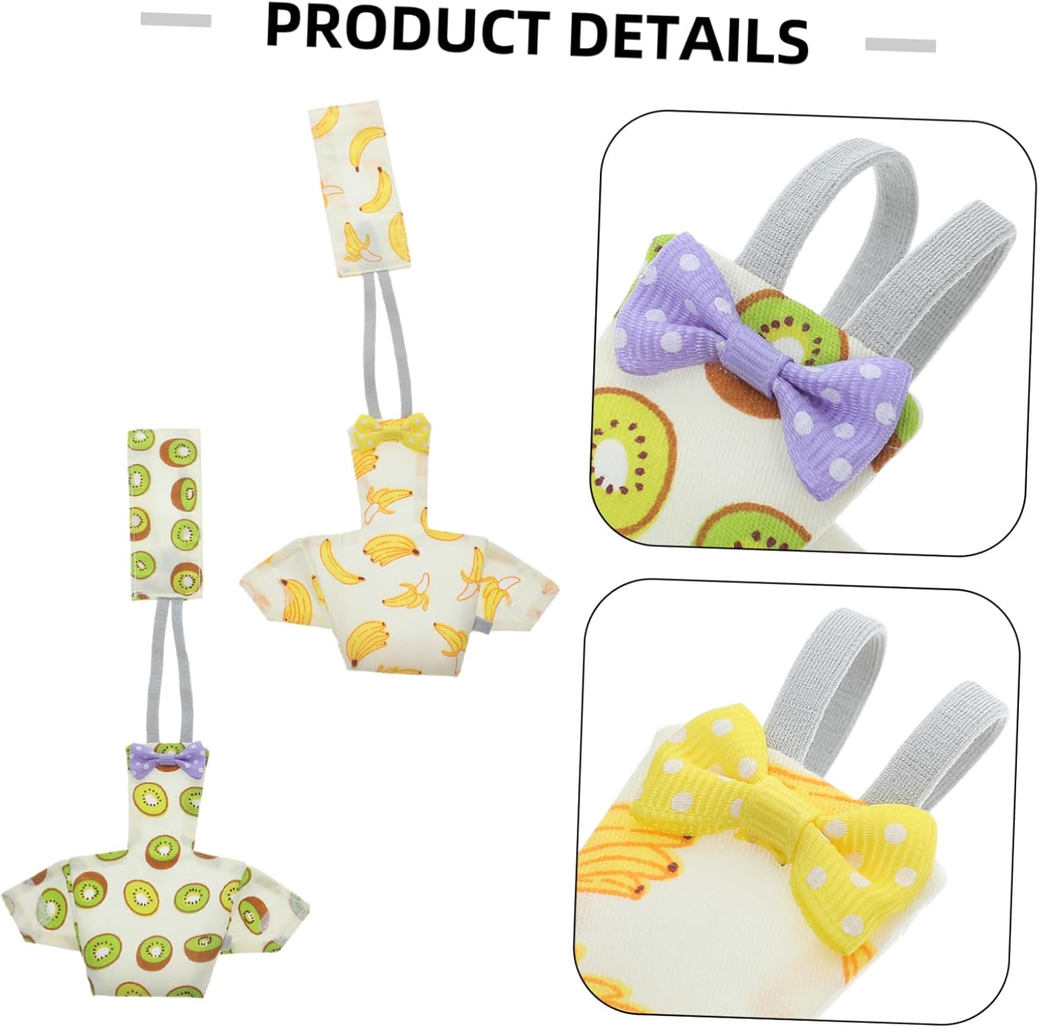 HANABASS 2Pcs Bird Flying Clothes Parrot Diapers Fruit Pattern Breathable Nappy for Budgies Lovebirds Cockatiels Accessories for Parties and Holidays image number 4