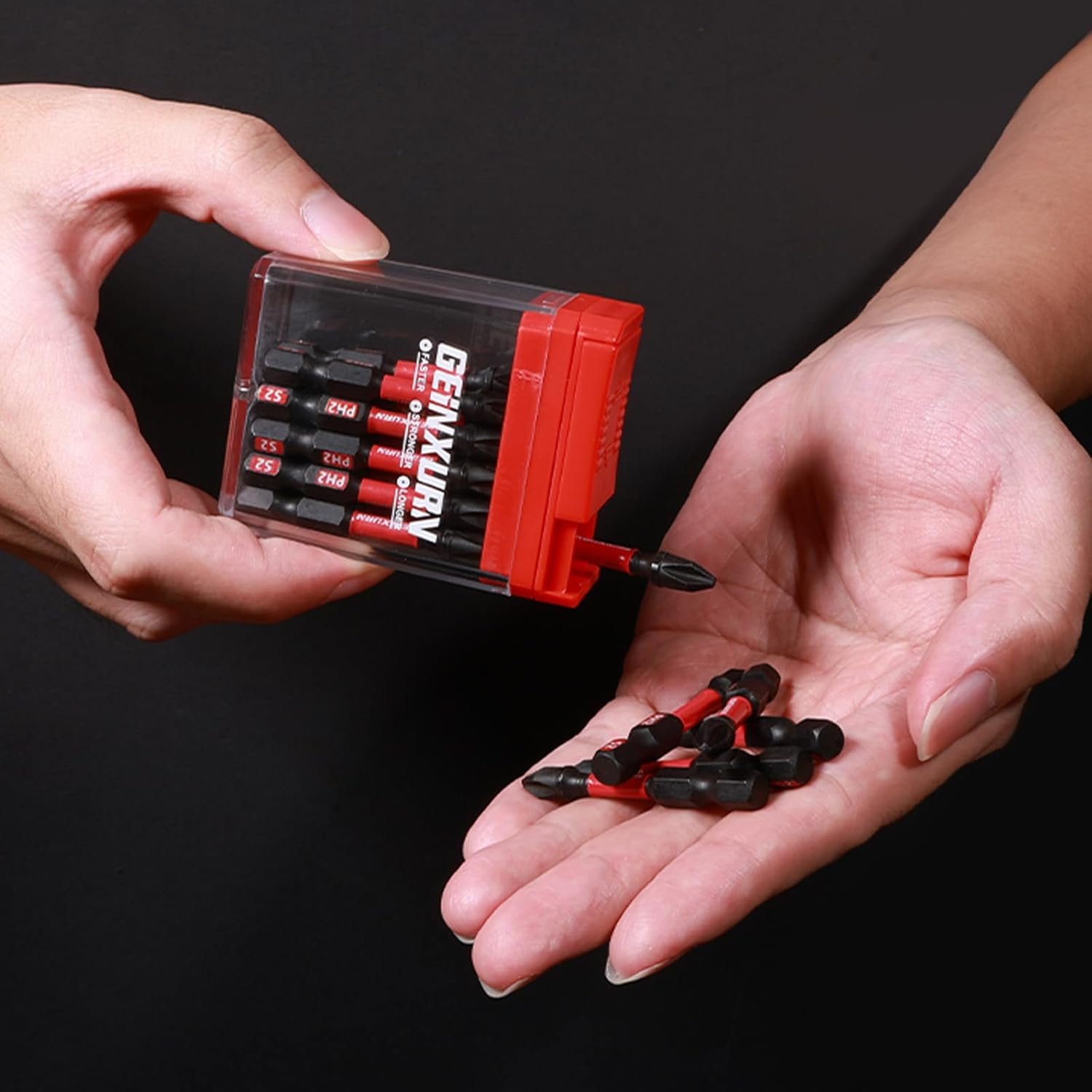 Geinxurn 90 Pieces Impact Screwdriver Bits Set with Colorful Boxes, 2" Magnetic (PH2,PZ2,SQ2,T10,T15,T20,T25,T30) S2 Steel Multi Driver Bits image number 3