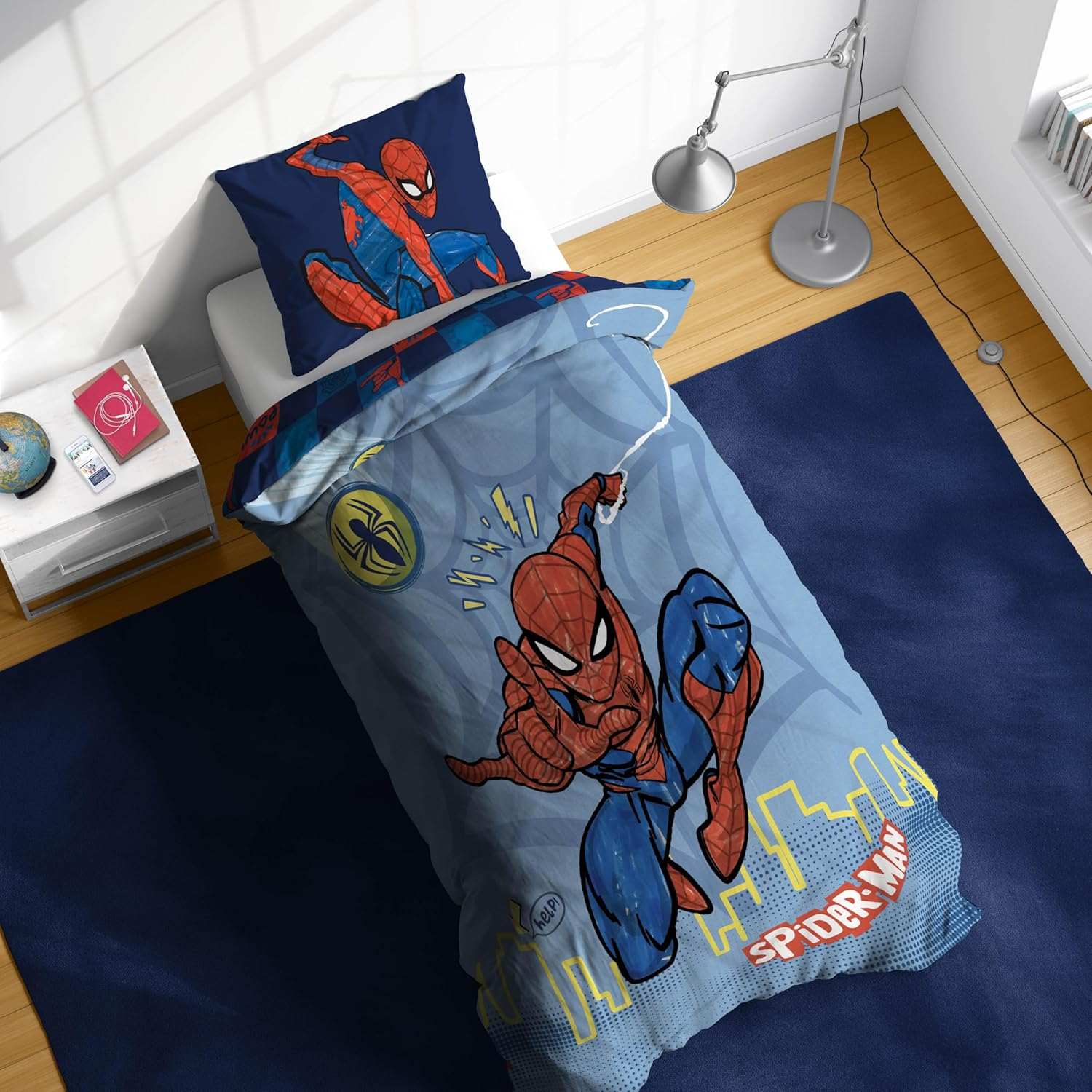 Jay Franco Marvel Spiderman Hero Power 100% Cotton Single Duvet Cover Set - Includes 50 X 70 Cm Pillowcase image number 2