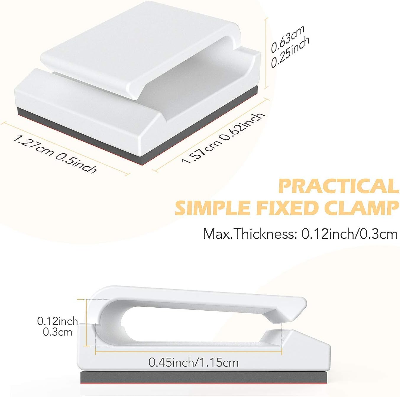 AGPTEK Self Adhesive Cable Clips, Wire Clips Cable Clamps Management TV PC Cable Holder Cord Organizer for Home, Office, Car, Desk (White, 100 PCS) image number 4