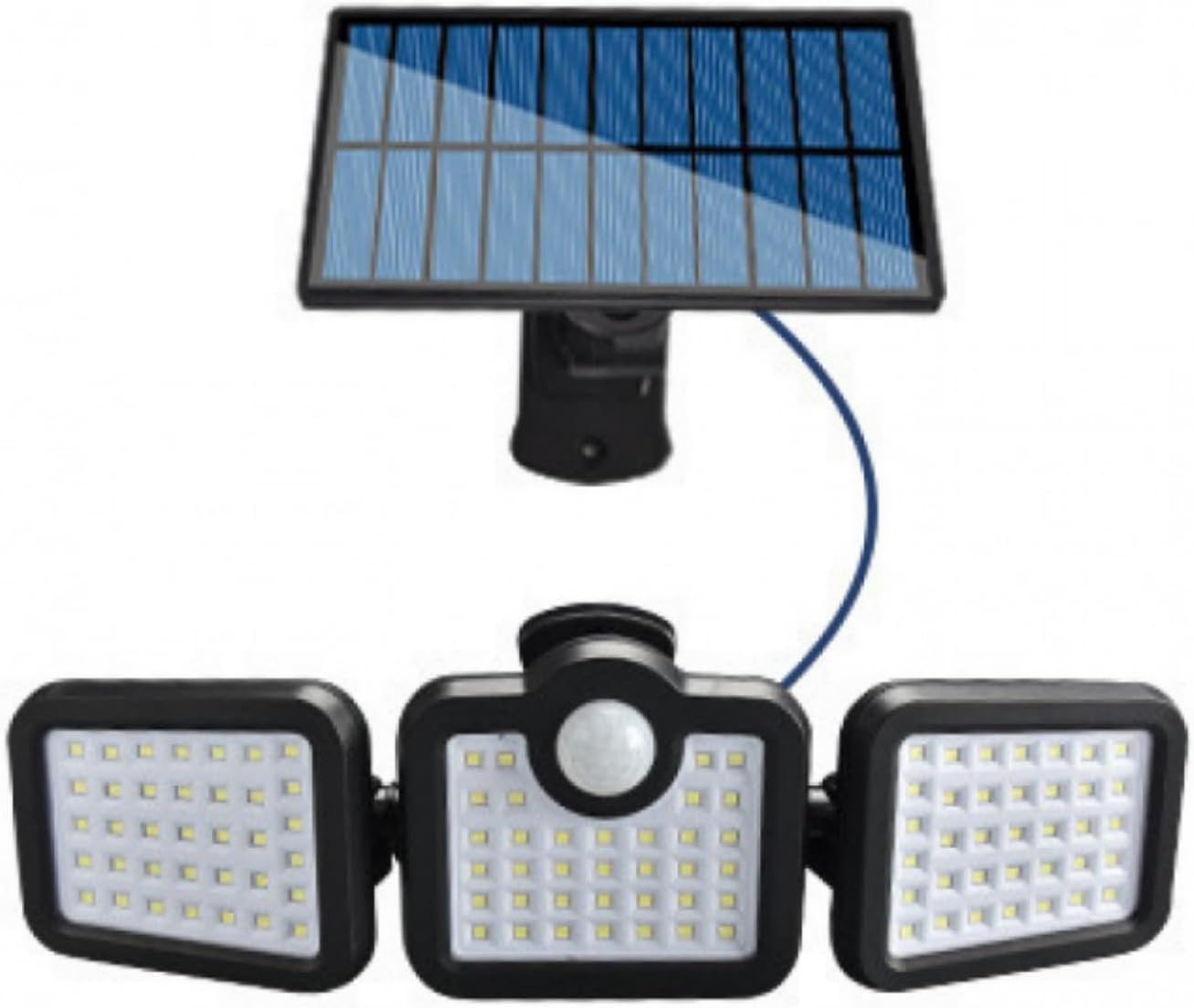 Solar Motion Sensor Light - 3.7V 2400Mah 108LED Wireless Outdoor Flood Light, 3 Adjustable Heads, 270&deg; Wide Angle, TGTY 07506 Waterproof, Black,14.2 X 8.6Cm image number 2