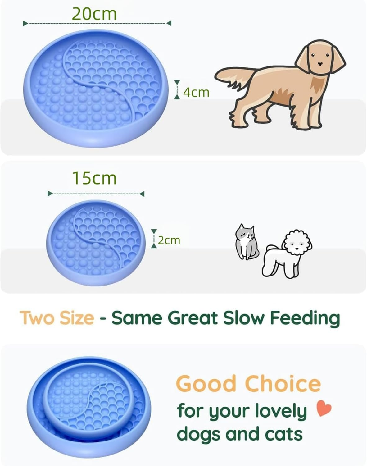 Kawlxpp Lick Mat for Dogs Silicone Lick Mats Dog Slow Feeder, Puppy Cat Licking Pad to Reduce Anxiety (Lt Blue, Small) image number 6