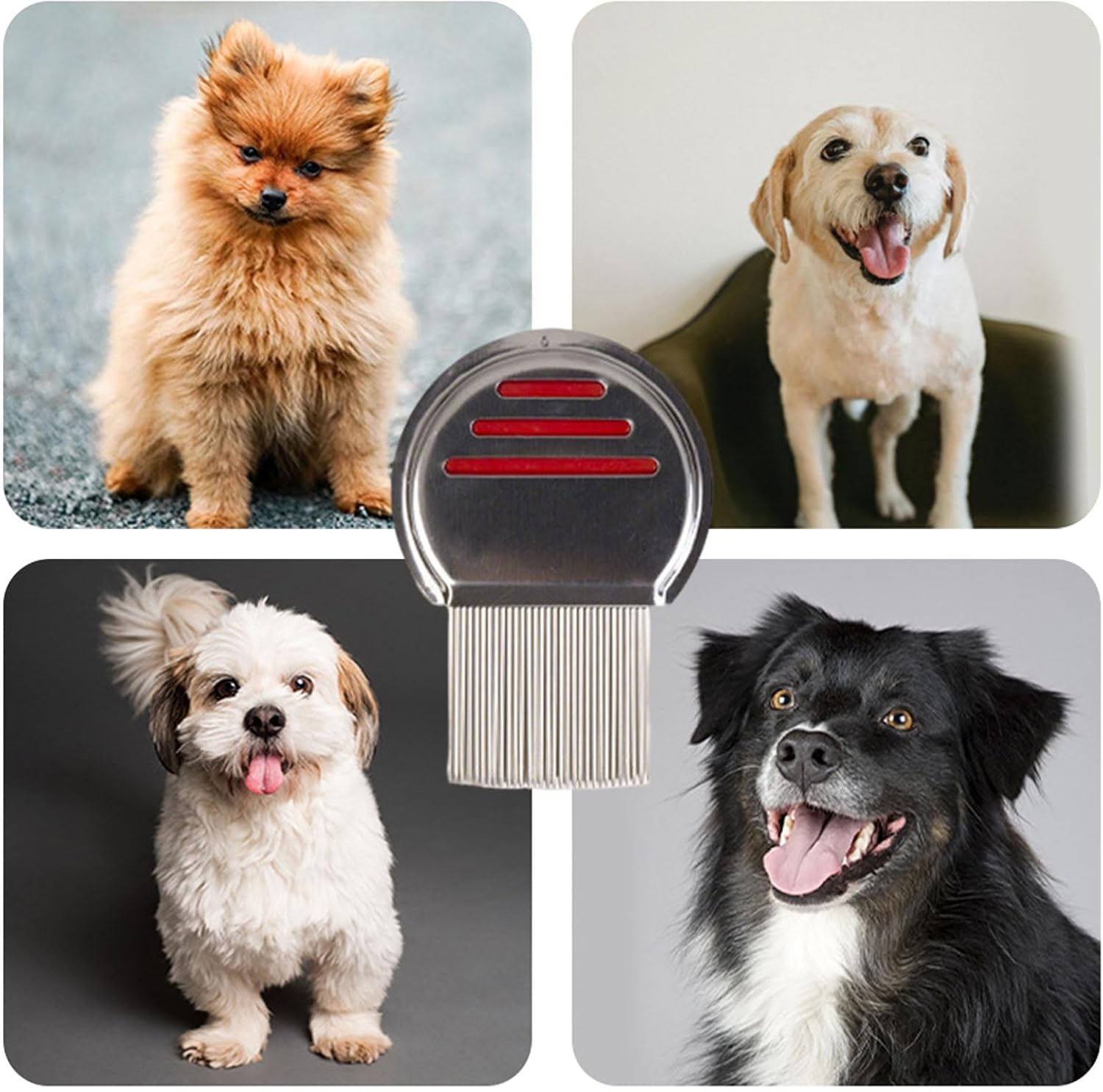 RIBHNXHI Lice Comb, Professional Stainless Steel Louse Nit Comb for Head Treatment 2Pcs